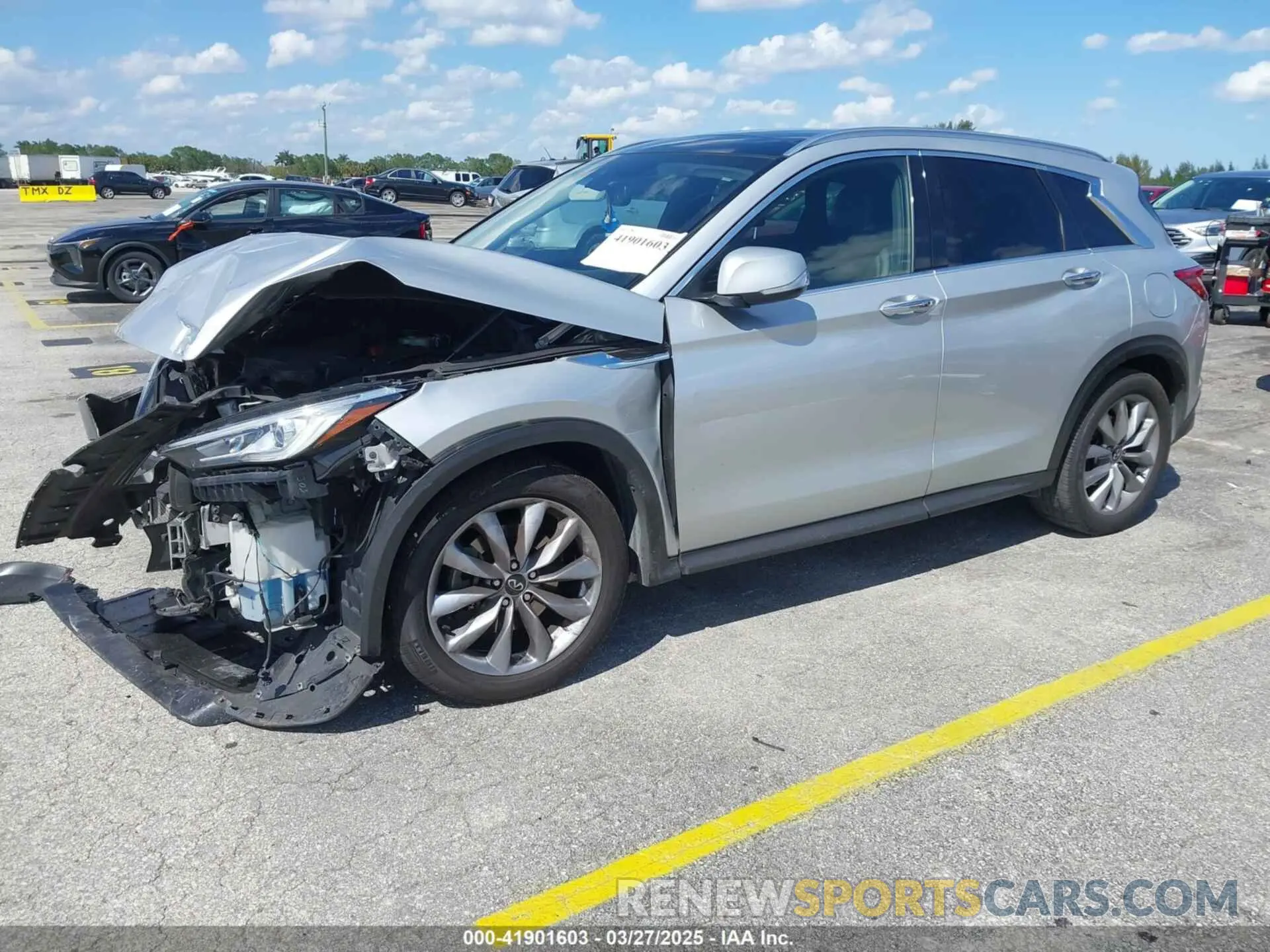 2 fotografías del automóvil dañado 3PCAJ5BB7MF113464 INFINITI QX50 2021