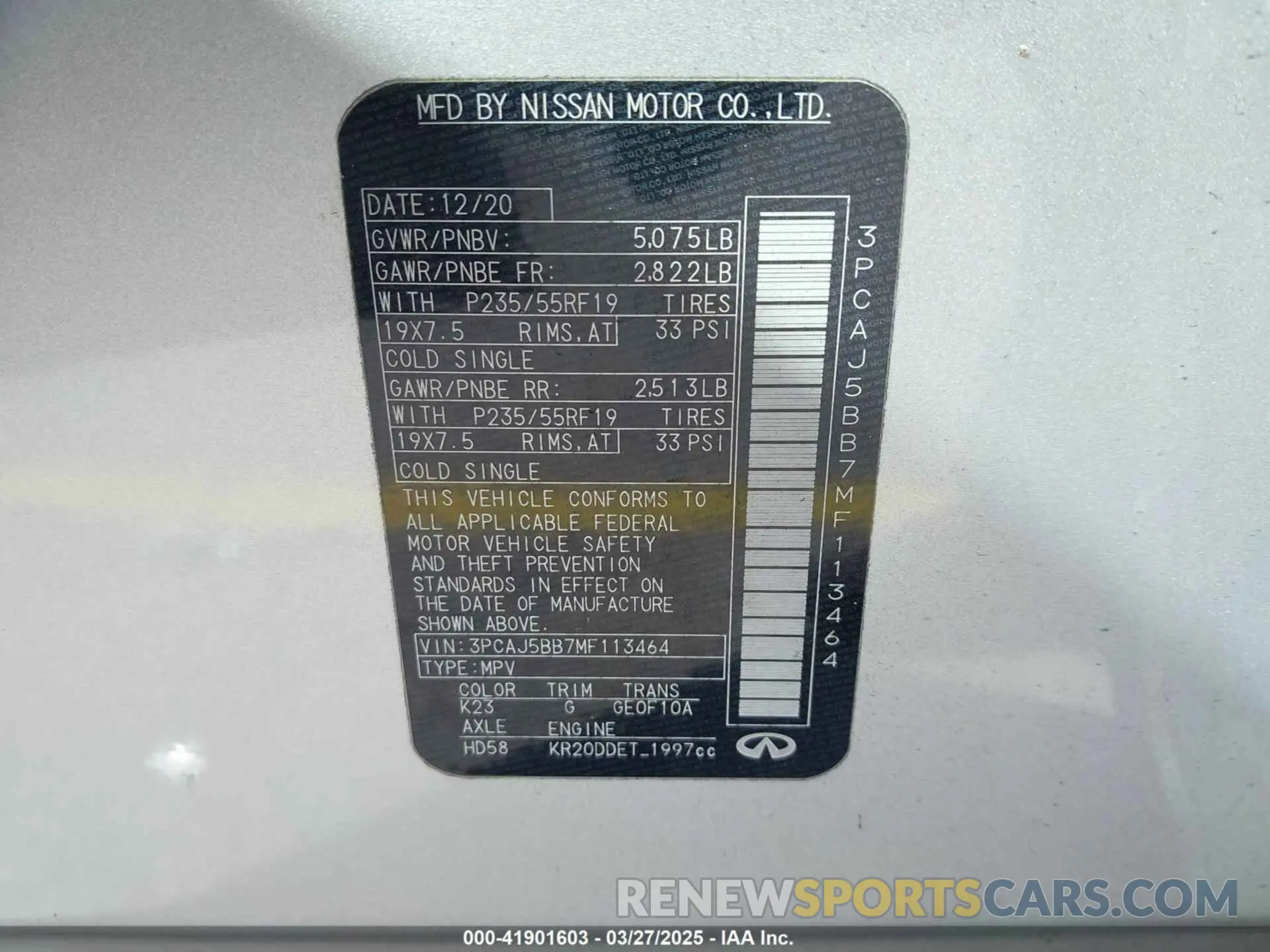 8 fotografías del automóvil dañado 3PCAJ5BB7MF113464 INFINITI QX50 2021