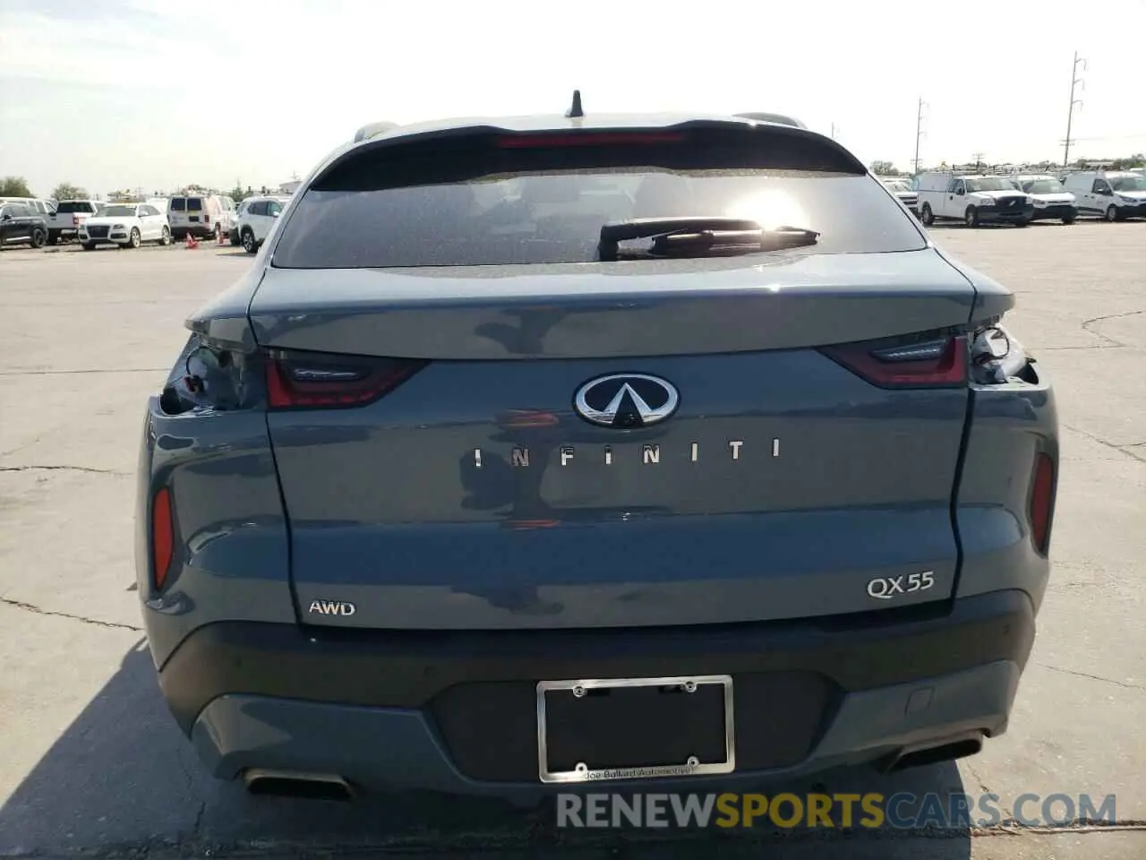 6 fotografías del automóvil dañado 3PCAJ5J3XNF102177 INFINITI QX55 LUXE 2022