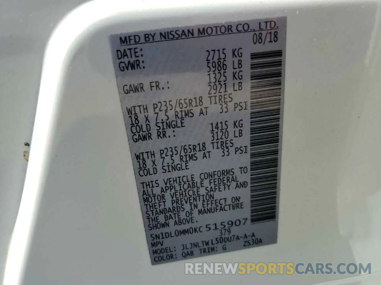 14 fotografías del automóvil dañado 5N1DL0MM0KC515907 INFINITI QX60 2019