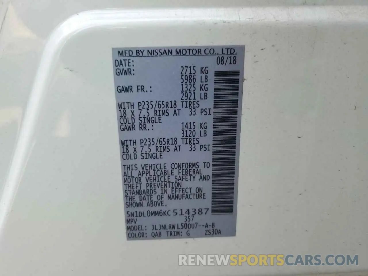 14 fotografías del automóvil dañado 5N1DL0MM6KC514387 INFINITI QX60 2019