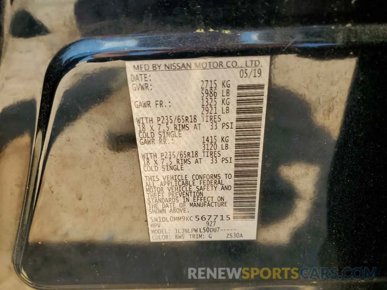 13 fotografías del automóvil dañado 5N1DL0MM9KC567715 INFINITI QX60 2019