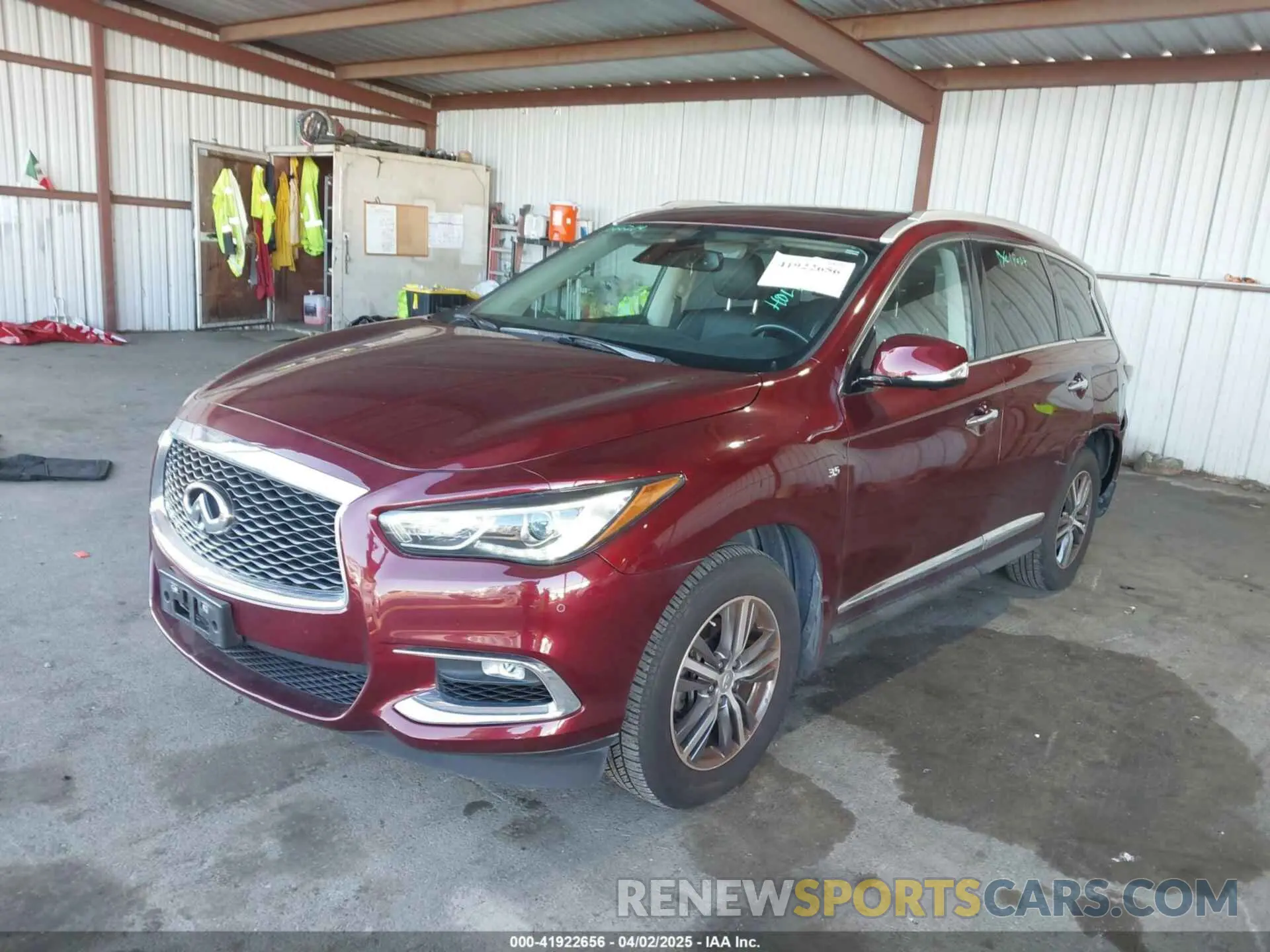 2 fotografías del automóvil dañado 5N1DL0MMXKC506230 INFINITI QX60 2019
