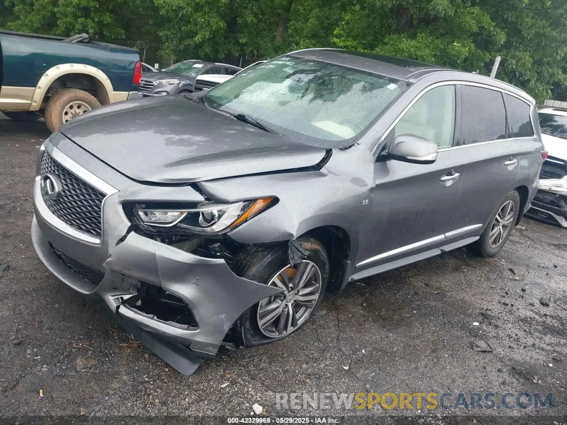 2 fotografías del automóvil dañado 5N1DL0MN1KC529212 INFINITI QX60 2019
