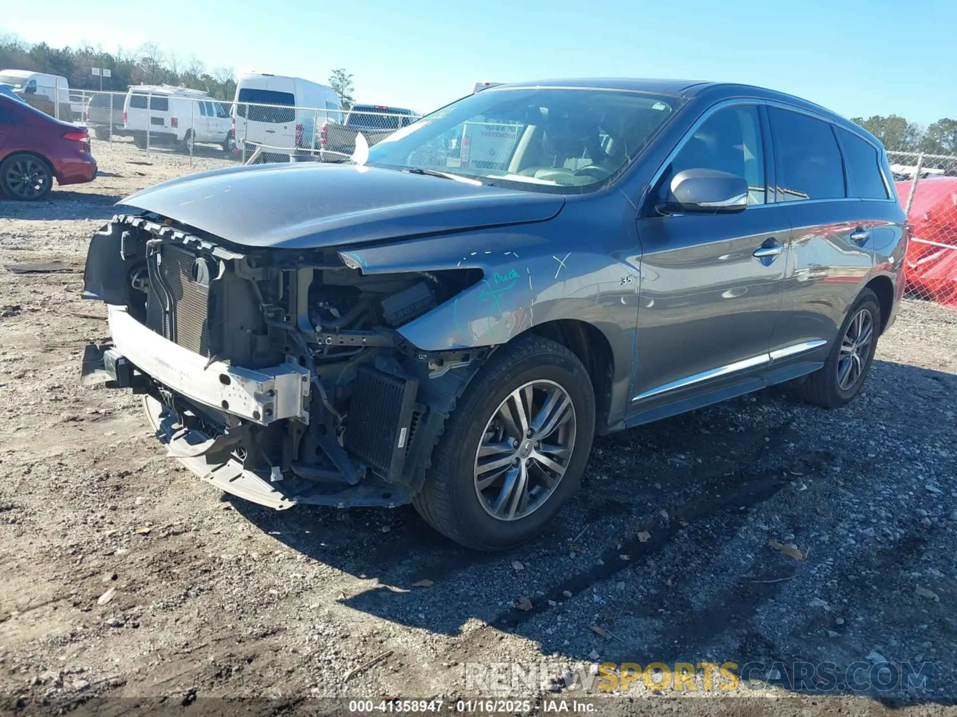 2 fotografías del automóvil dañado 5N1DL0MN1KC568480 INFINITI QX60 2019