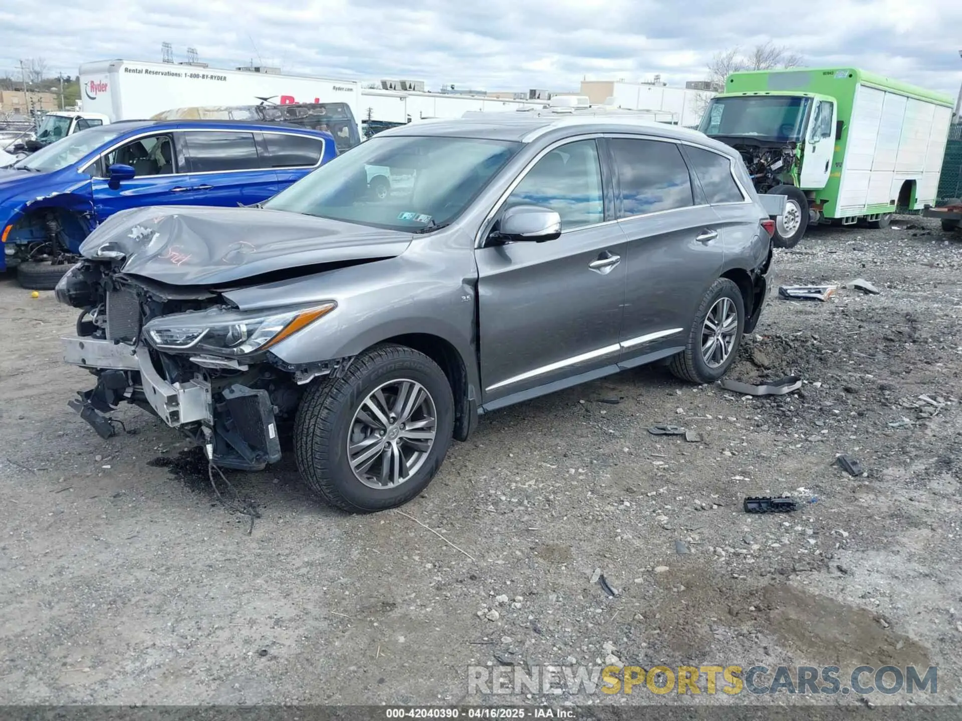 2 fotografías del automóvil dañado 5N1DL0MM1LC506649 INFINITI QX60 2020