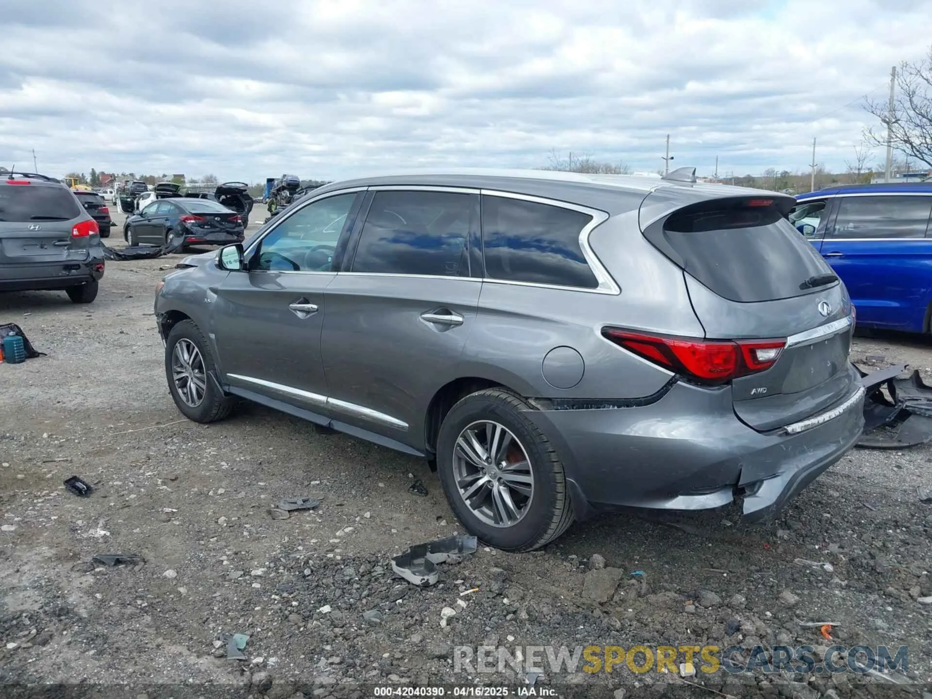 3 fotografías del automóvil dañado 5N1DL0MM1LC506649 INFINITI QX60 2020