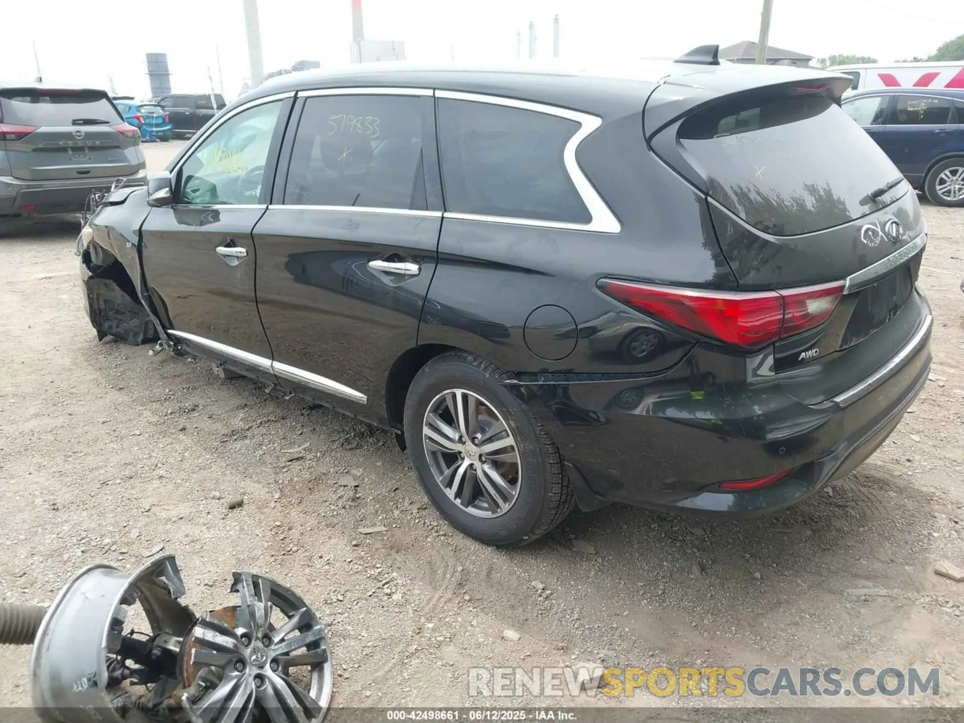 3 fotografías del automóvil dañado 5N1DL0MM4LC519833 INFINITI QX60 2020