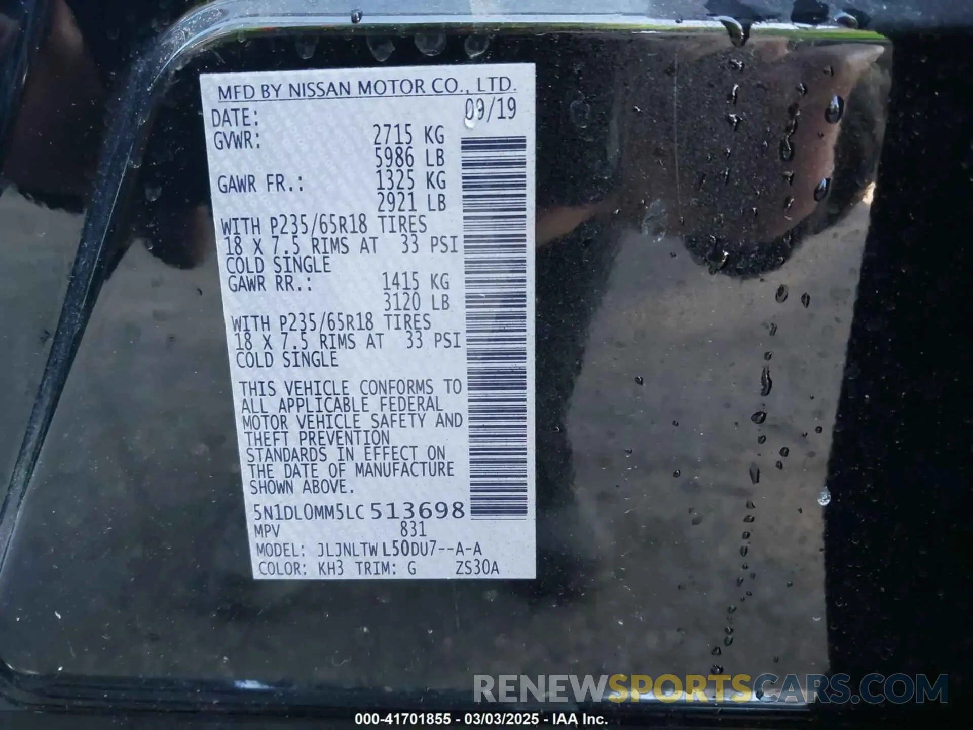 9 fotografías del automóvil dañado 5N1DL0MM5LC513698 INFINITI QX60 2020