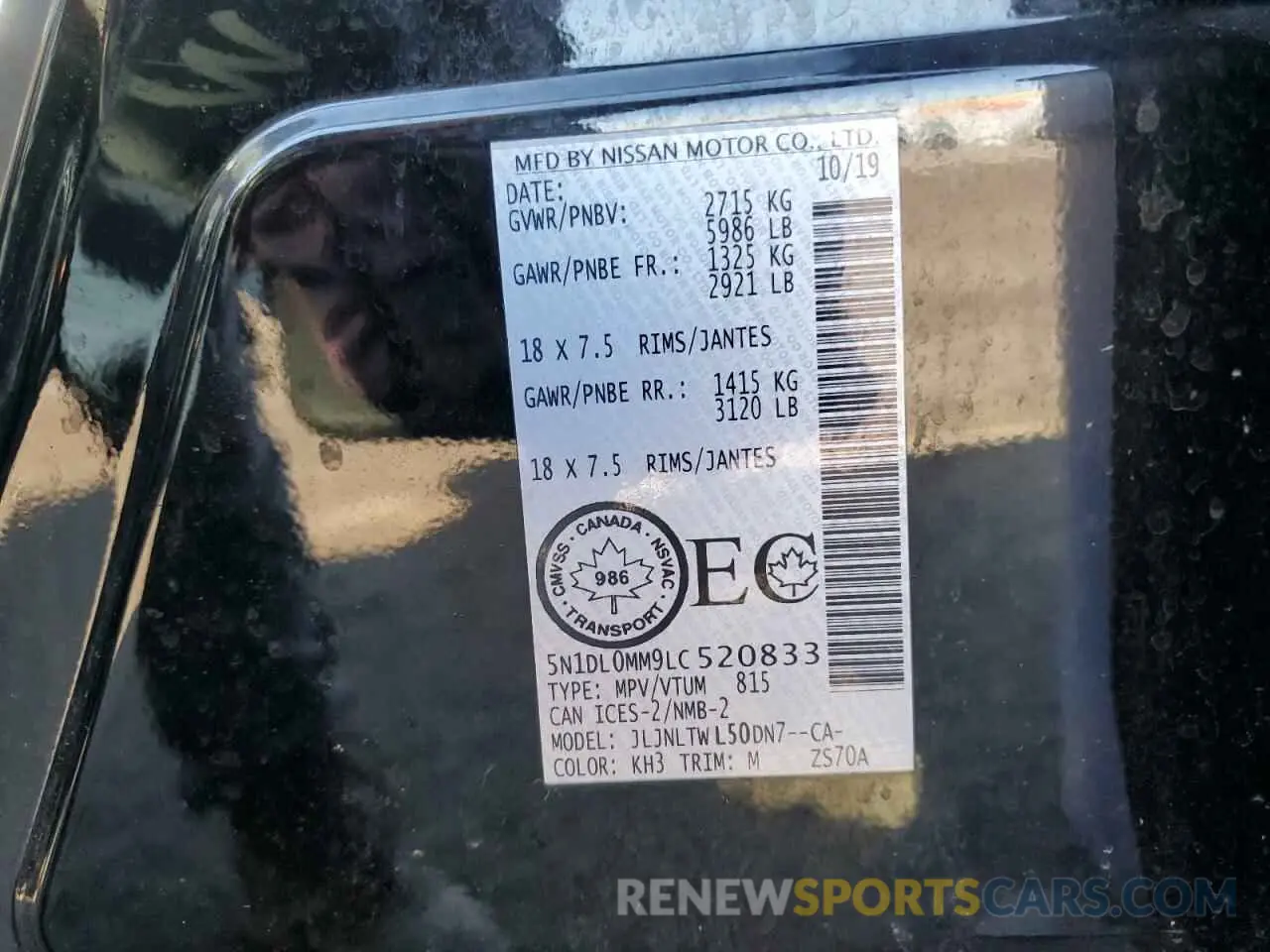 14 fotografías del automóvil dañado 5N1DL0MM9LC520833 INFINITI QX60 2020