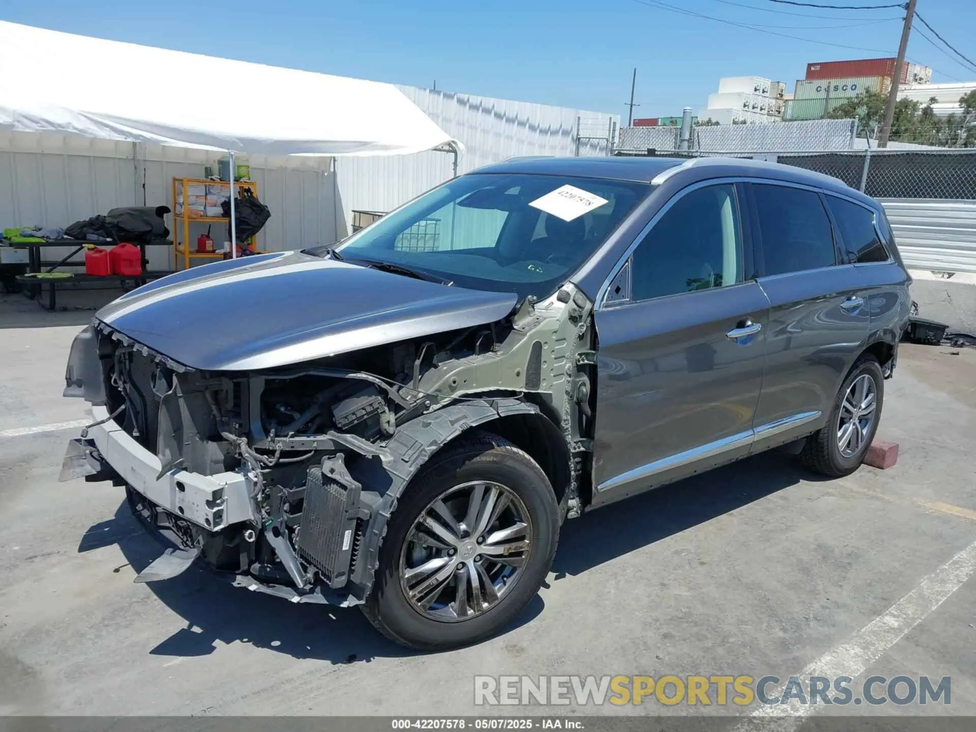 2 fotografías del automóvil dañado 5N1DL0MN2LC500741 INFINITI QX60 2020