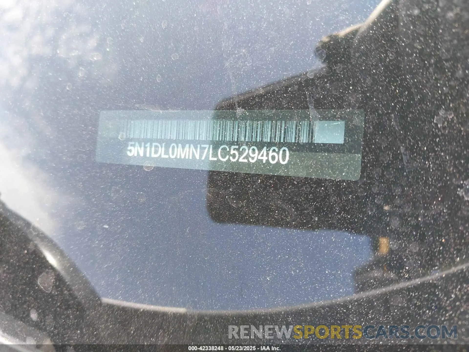 9 fotografías del automóvil dañado 5N1DL0MN7LC529460 INFINITI QX60 2020