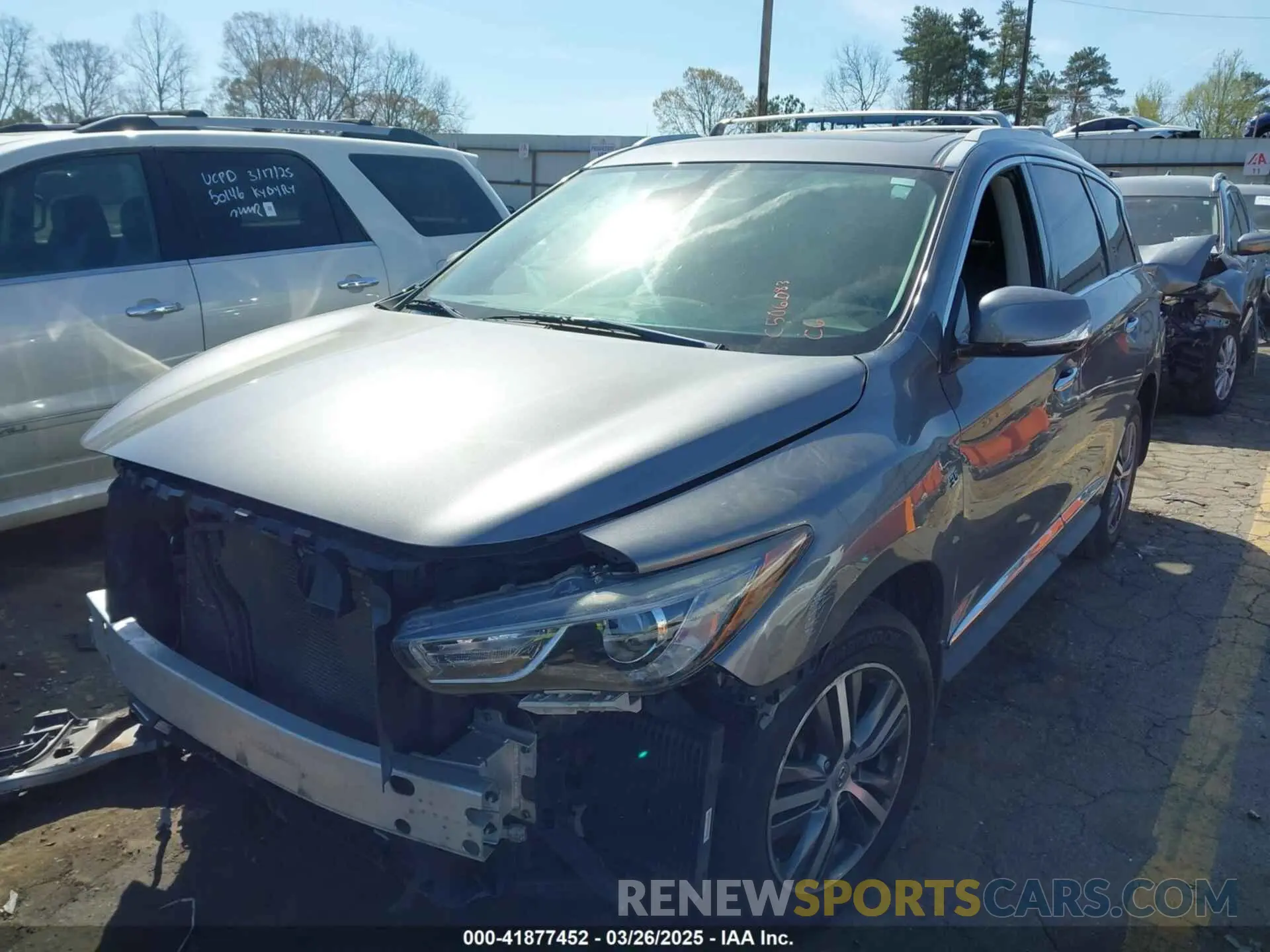 2 fotografías del automóvil dañado 5N1DL0MN9LC506083 INFINITI QX60 2020