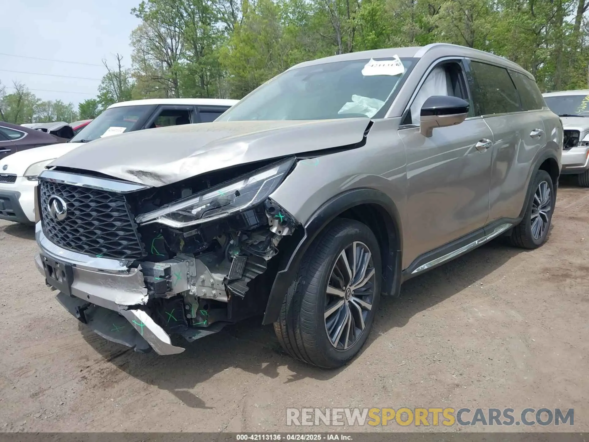 2 fotografías del automóvil dañado 5N1DL1GS7NC342925 INFINITI QX60 2022