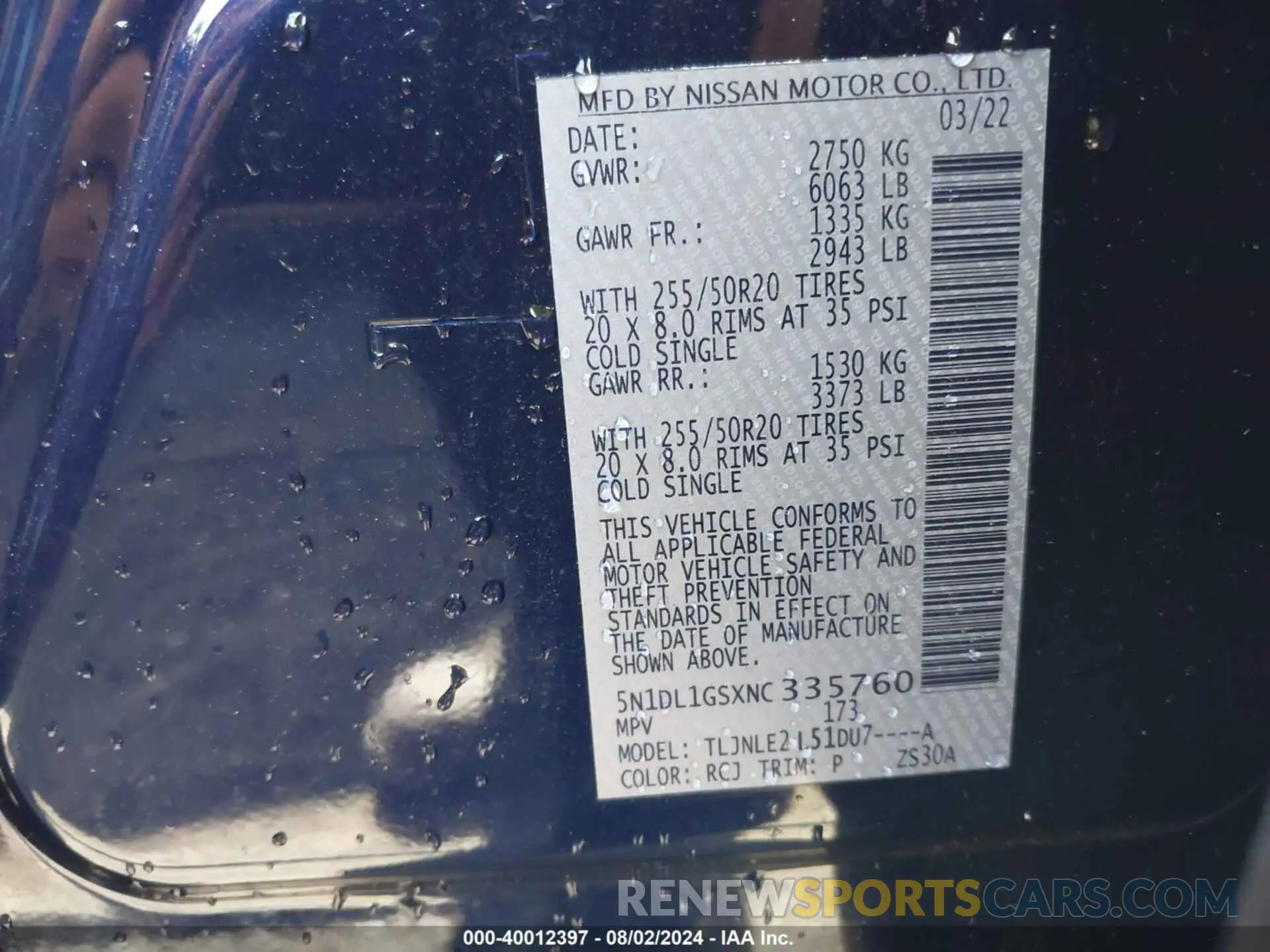 9 fotografías del automóvil dañado 5N1DL1GSXNC335760 INFINITI QX60 2022
