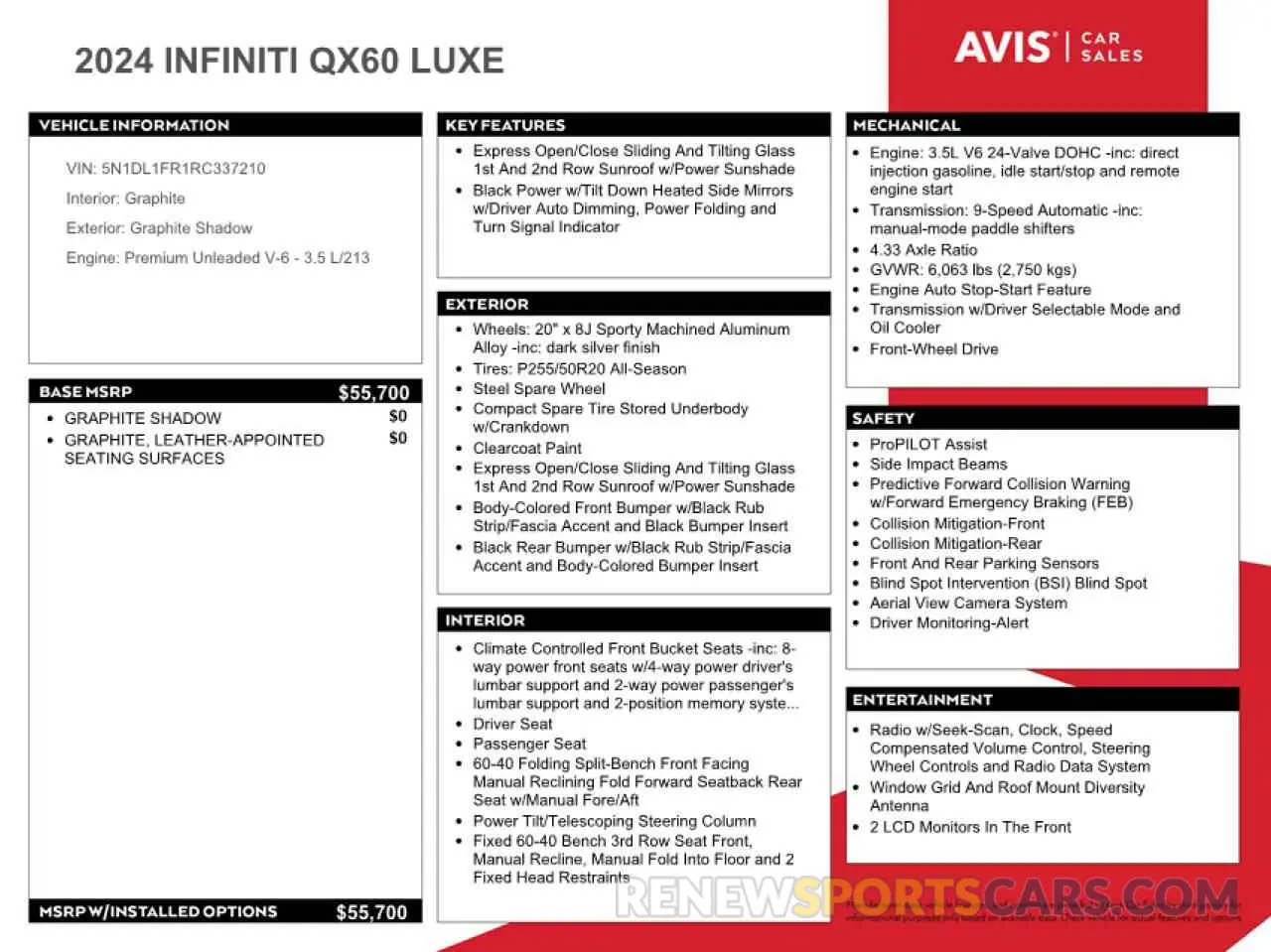 13 fotografías del automóvil dañado 5N1DL1FR1RC337210 INFINITI QX60 2024