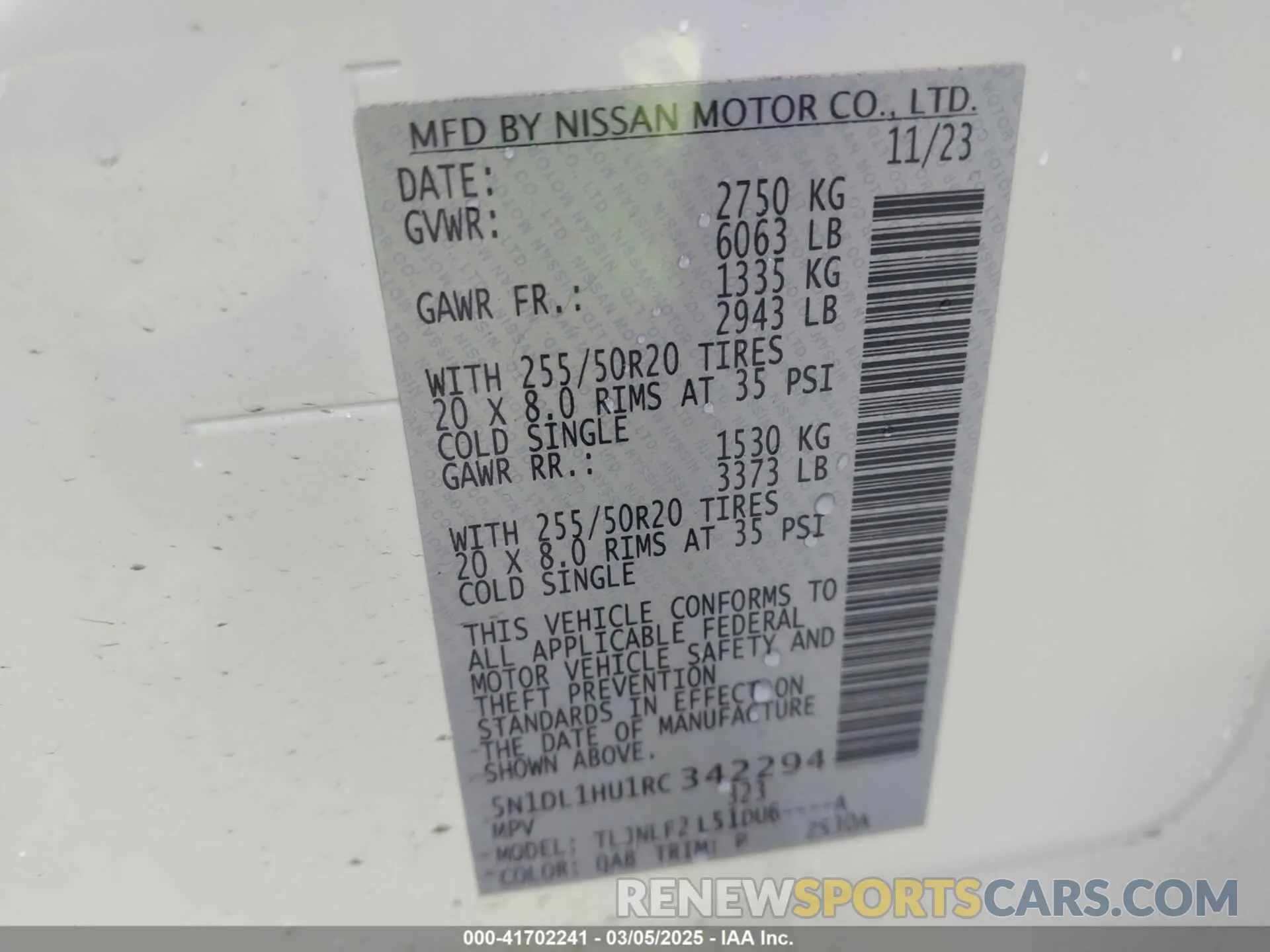 9 fotografías del automóvil dañado 5N1DL1HU1RC342294 INFINITI QX60 2024