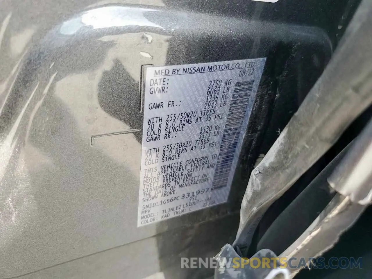 13 fotografías del automóvil dañado 5N1DL1GS6PC331997 INFINITI QX60 SENSO 2023