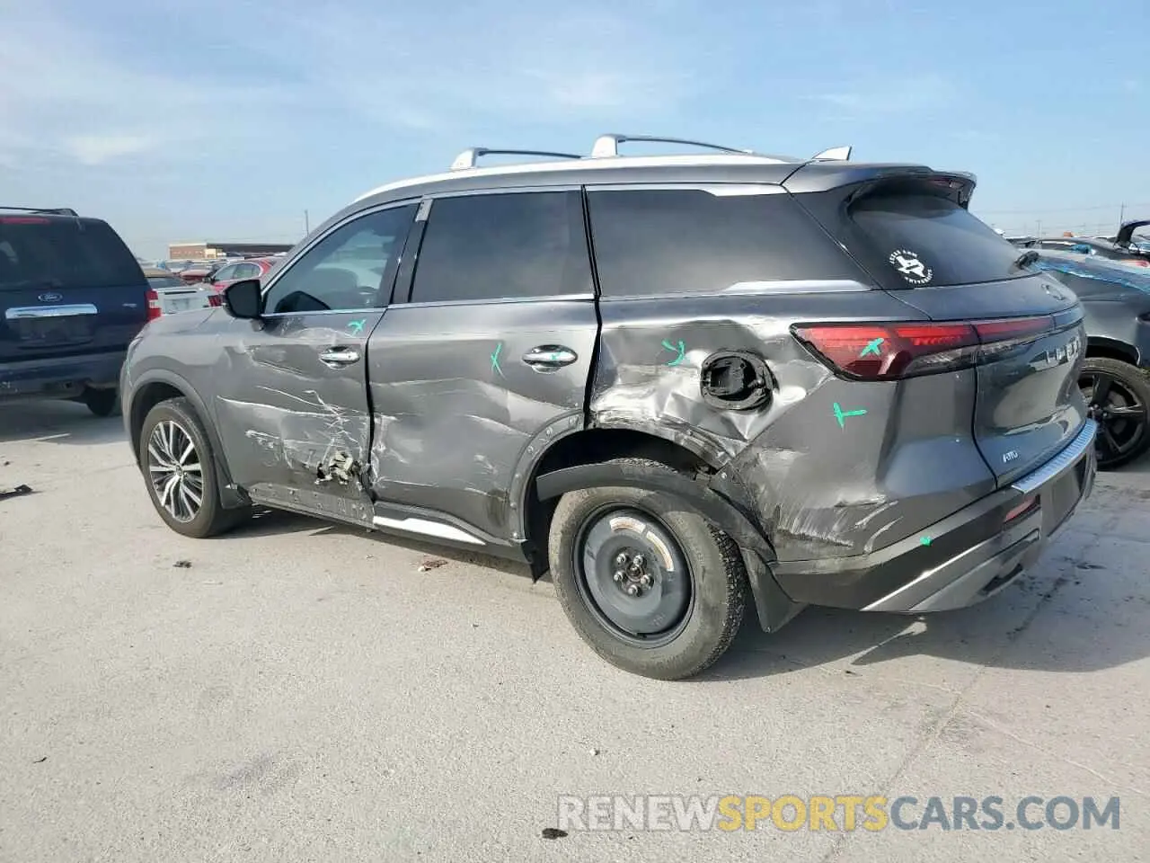 2 fotografías del automóvil dañado 5N1DL1GS6PC331997 INFINITI QX60 SENSO 2023