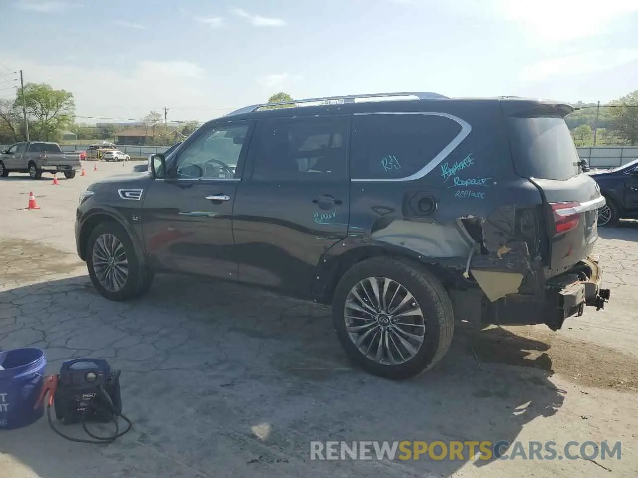 2 fotografías del automóvil dañado JN8AZ2NE4K9237538 INFINITI QX80 2019