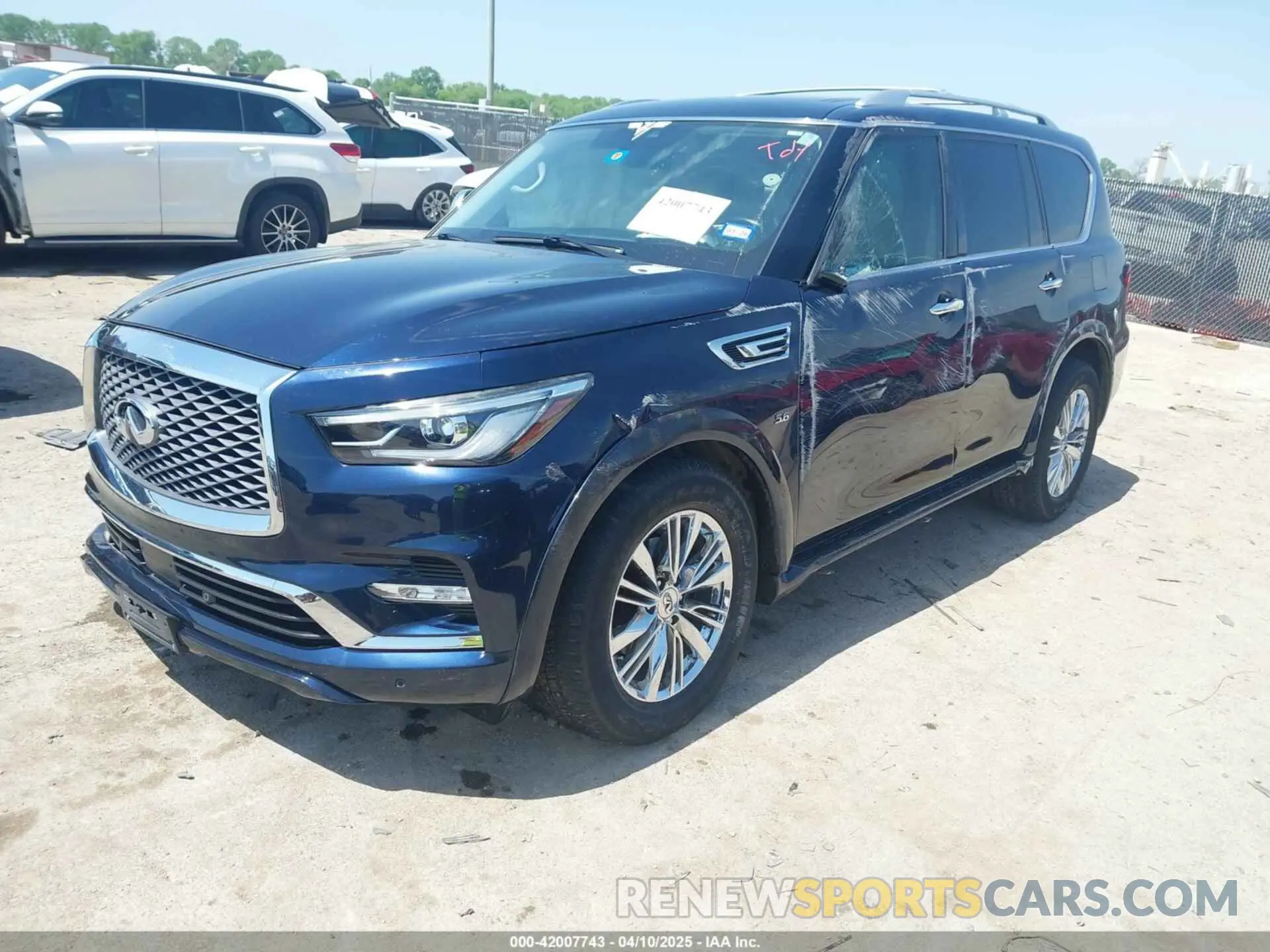 2 fotografías del automóvil dañado JN8AZ2NE5K9225656 INFINITI QX80 2019