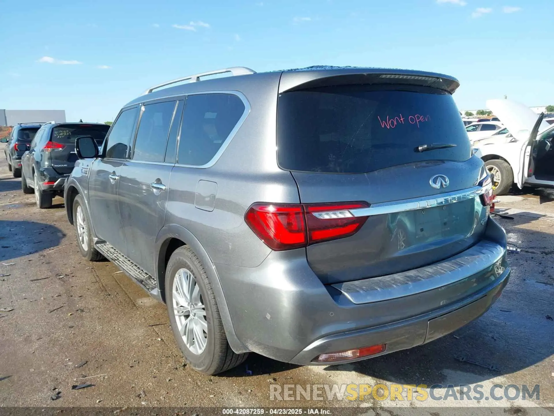 3 fotografías del automóvil dañado JN8AZ2NE9K9236577 INFINITI QX80 2019