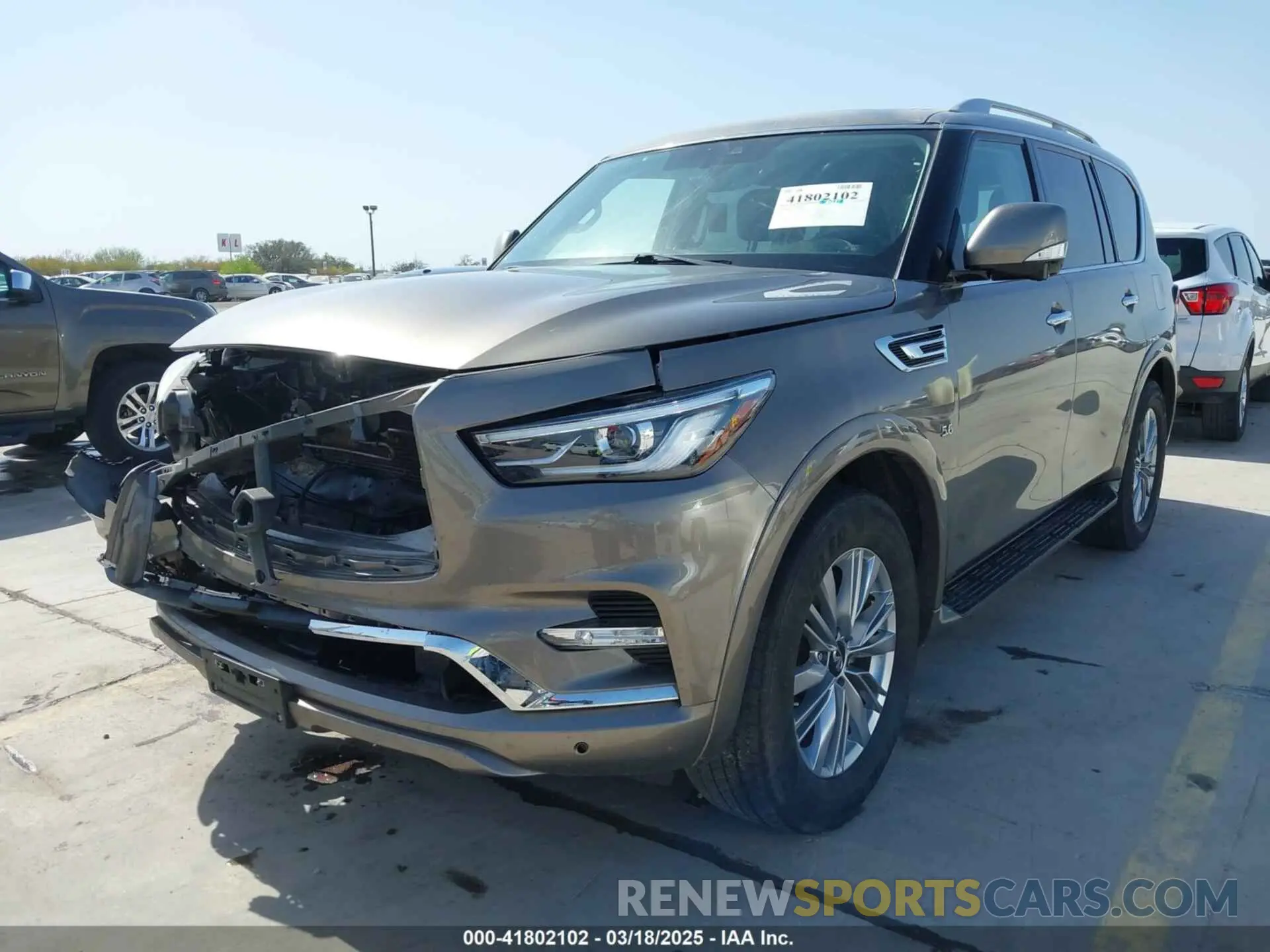 2 fotografías del automóvil dañado JN8AZ2NF3K9682281 INFINITI QX80 2019