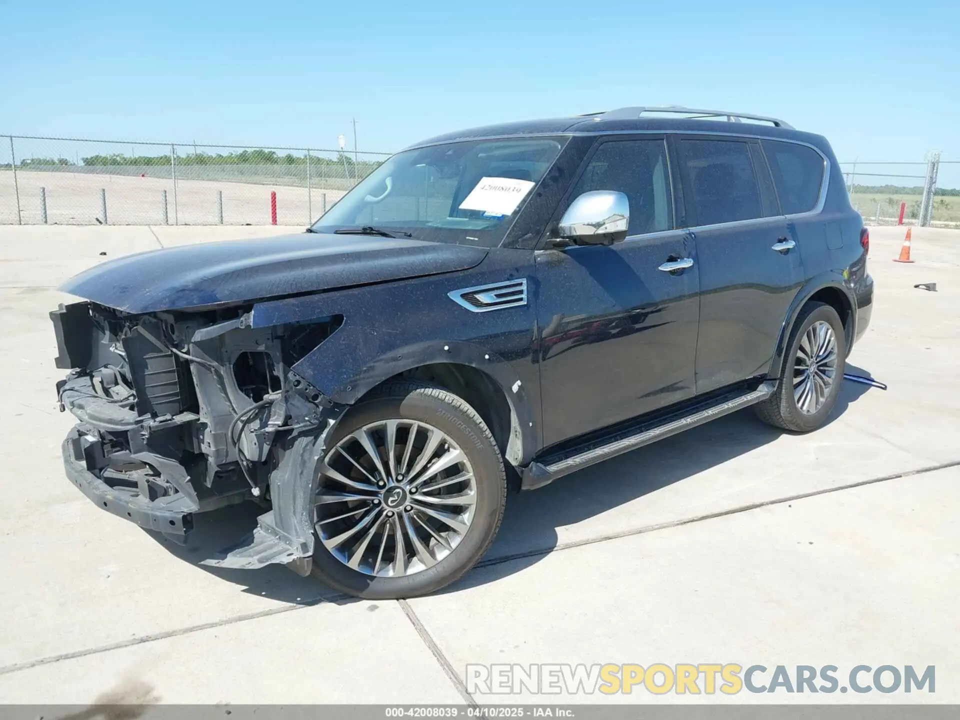 2 fotografías del automóvil dañado JN8AZ2NF6K9688057 INFINITI QX80 2019