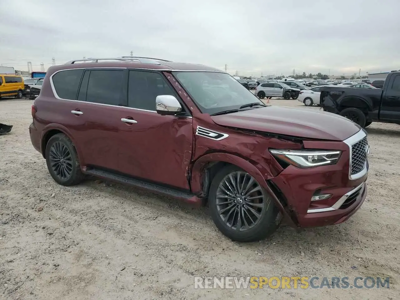 4 fotografías del automóvil dañado JN8AZ2BD0N9870053 INFINITI QX80 SENSO 2022