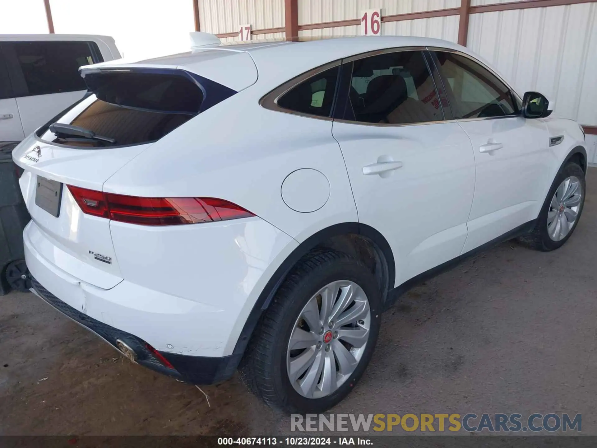 4 fotografías del automóvil dañado SADFP2FX8K1Z46709 JAGUAR E-PACE 2019
