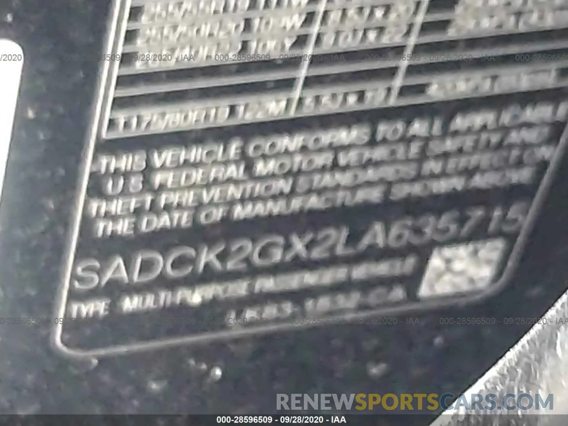 9 fotografías del automóvil dañado SADCK2GX2LA635715 JAGUAR F-PACE 2020