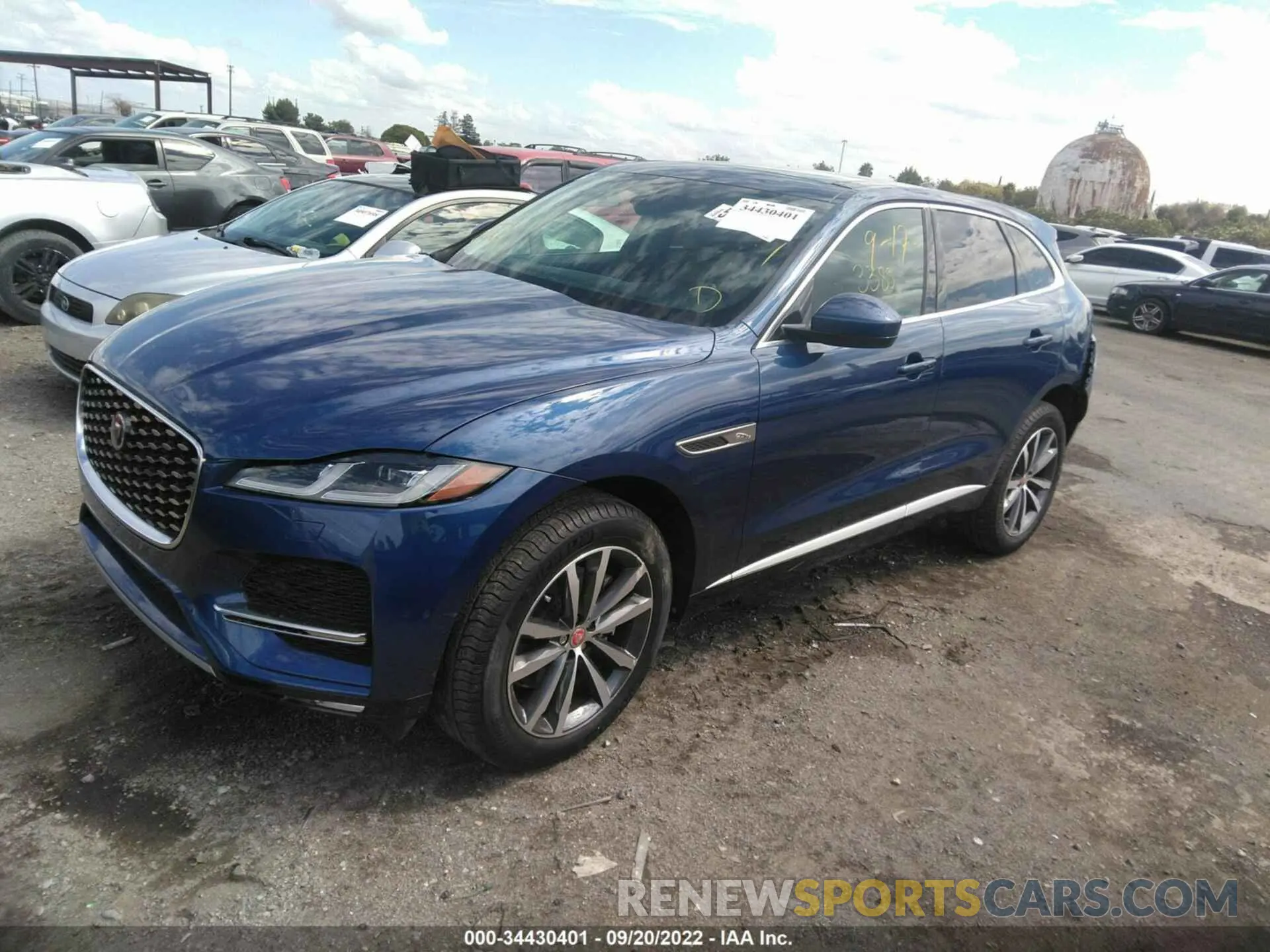 2 fotografías del automóvil dañado SADCJ2EXXNA697520 JAGUAR F-PACE 2022