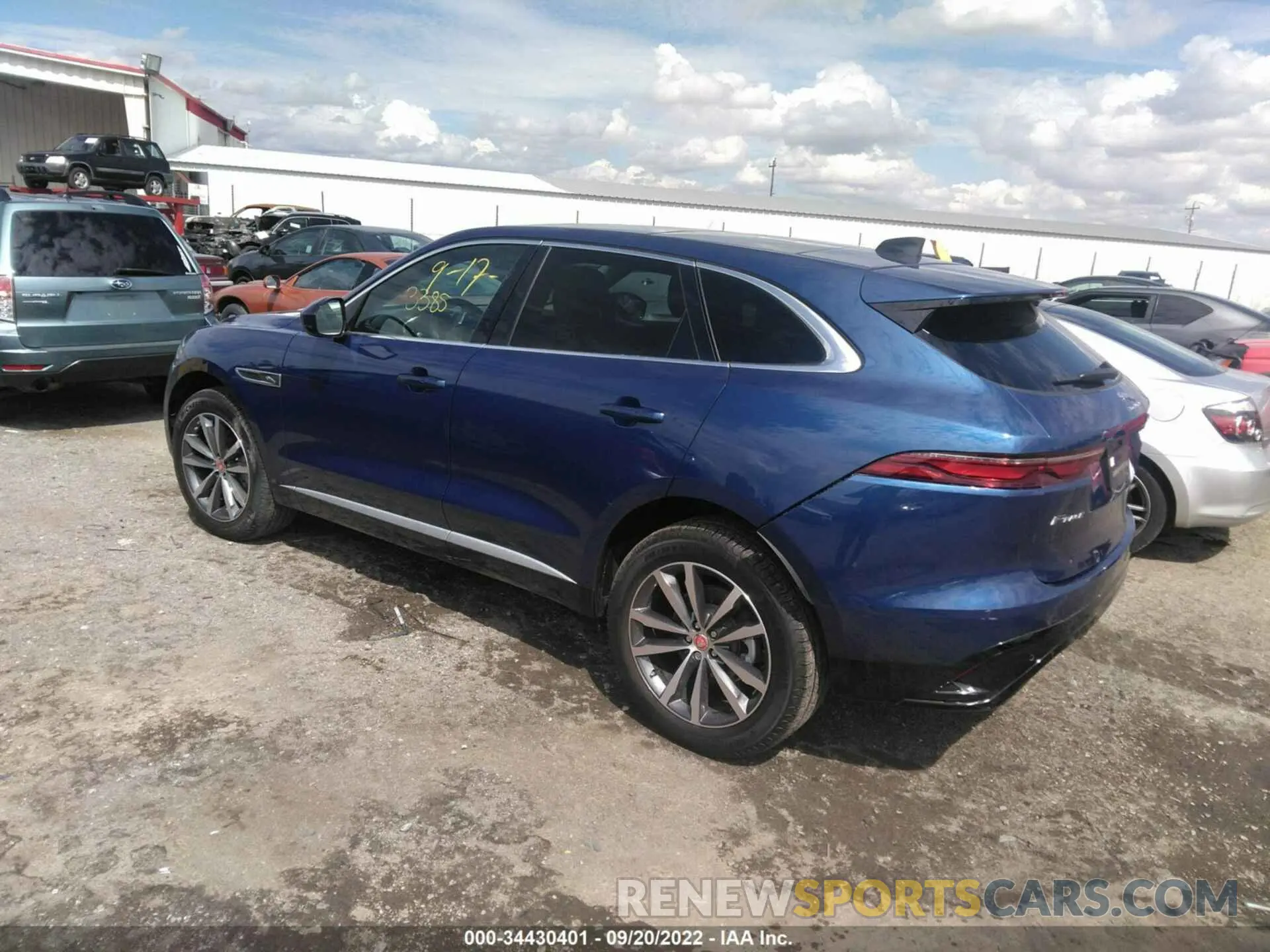3 fotografías del automóvil dañado SADCJ2EXXNA697520 JAGUAR F-PACE 2022