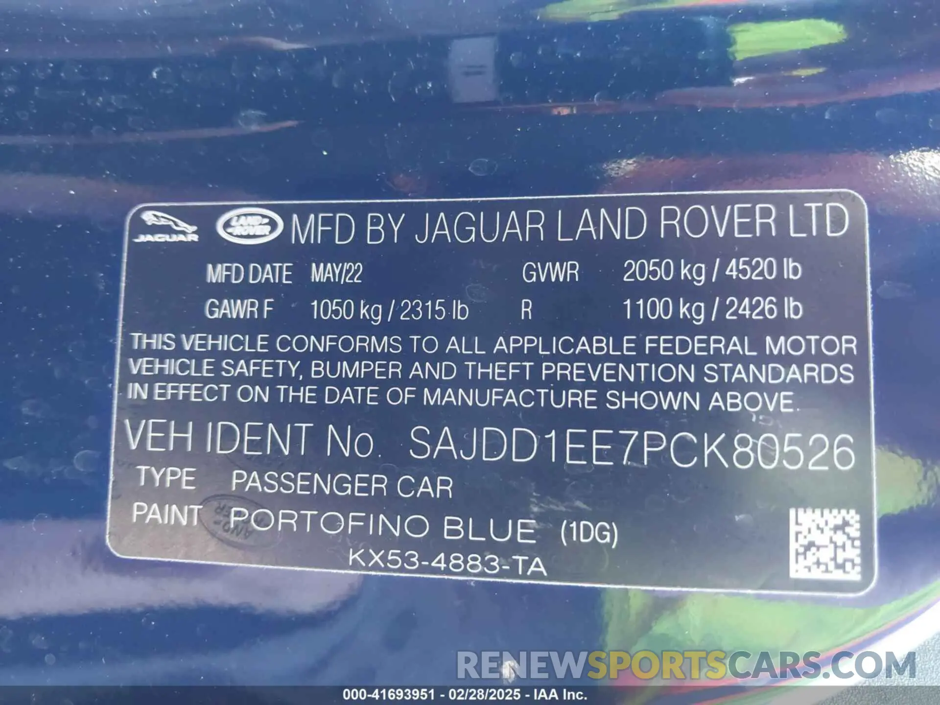 9 fotografías del automóvil dañado SAJDD1EE7PCK80526 JAGUAR F-TYPE 2023