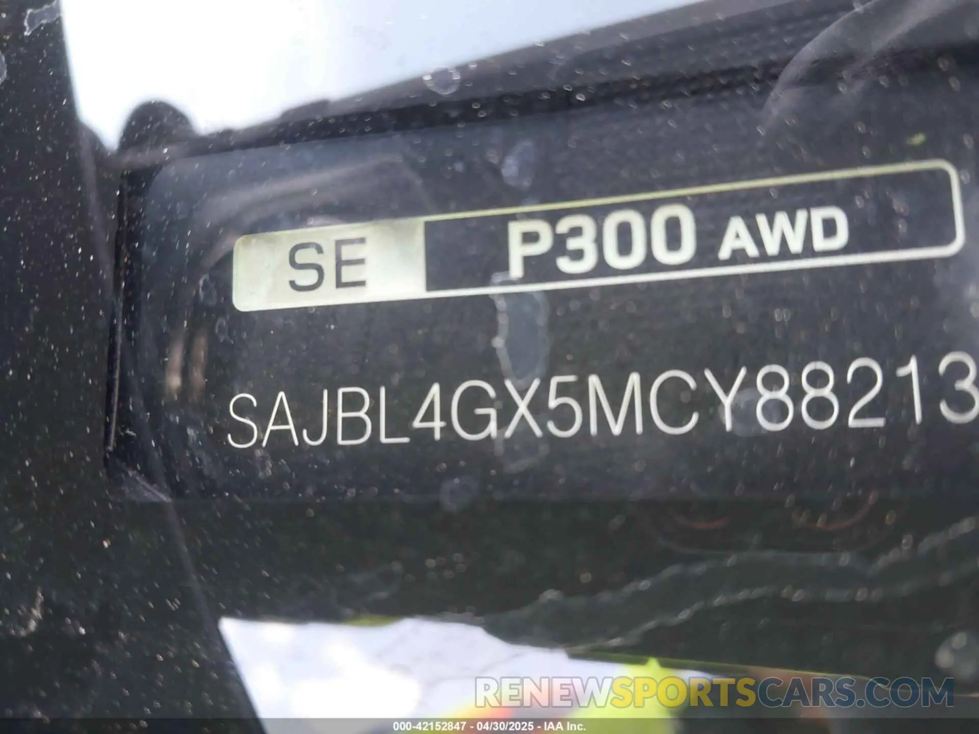 9 fotografías del automóvil dañado SAJBL4GX5MCY88213 JAGUAR XF 2021