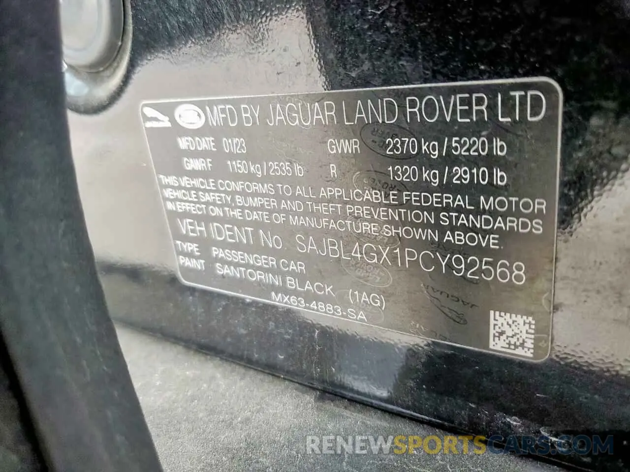 12 fotografías del automóvil dañado SAJBL4GX1PCY92568 JAGUAR XF 2023