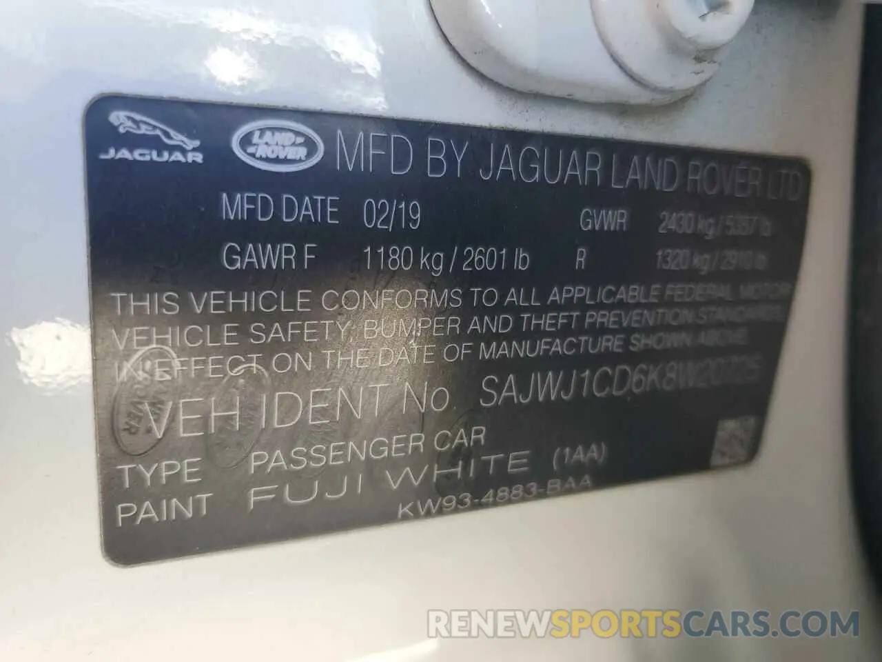 13 fotografías del automóvil dañado SAJWJ1CD6K8W20725 JAGUAR XJ 2019