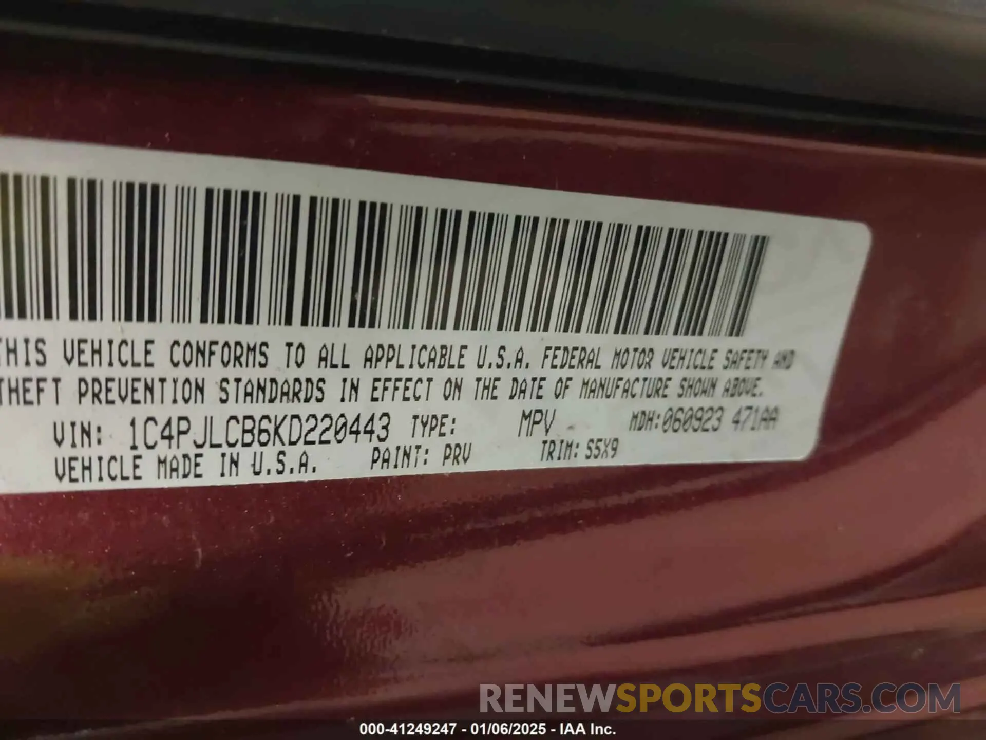 9 fotografías del automóvil dañado 1C4PJLCB6KD220443 JEEP CHEROKEE 2019