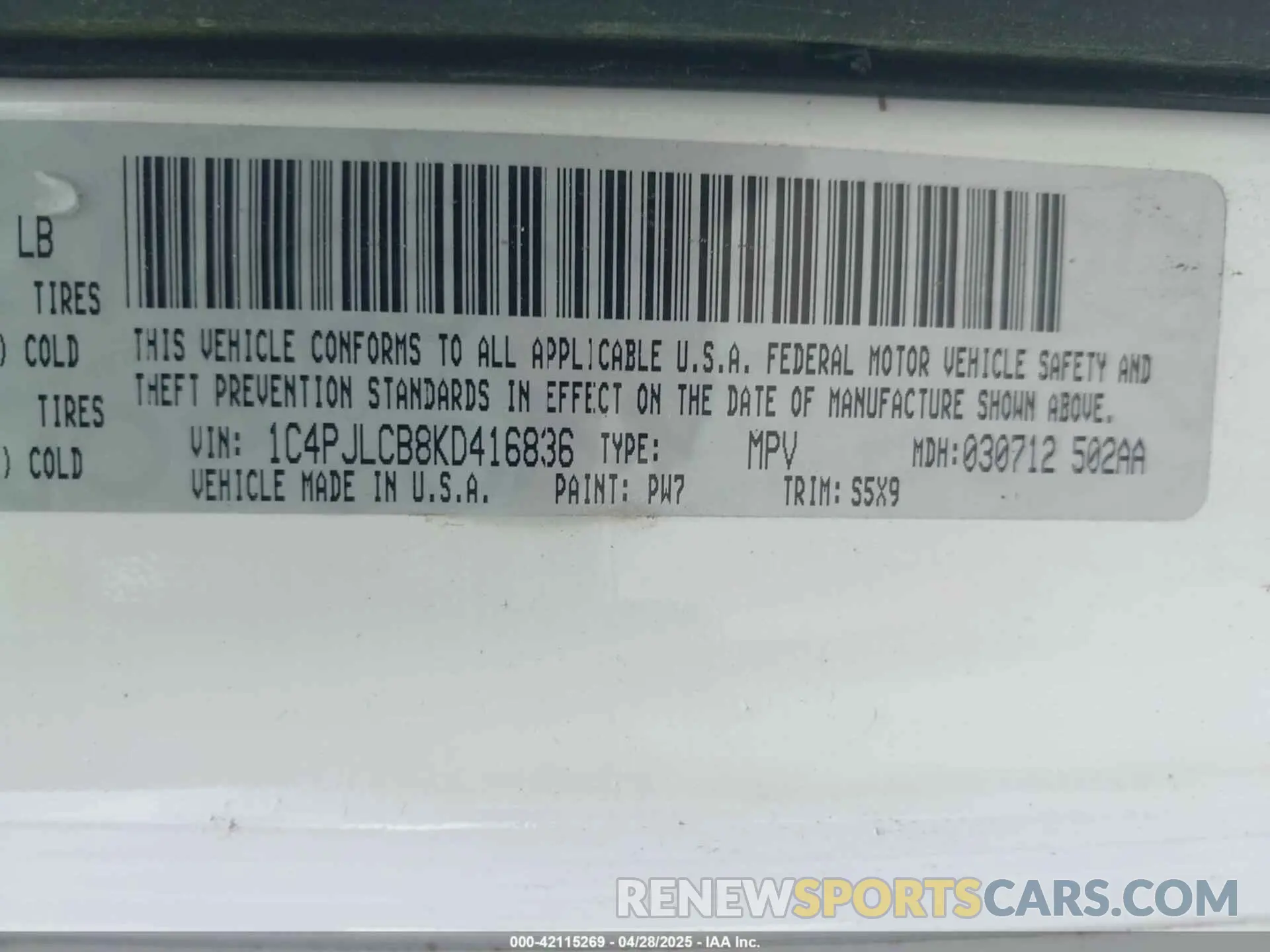 9 fotografías del automóvil dañado 1C4PJLCB8KD416836 JEEP CHEROKEE 2019