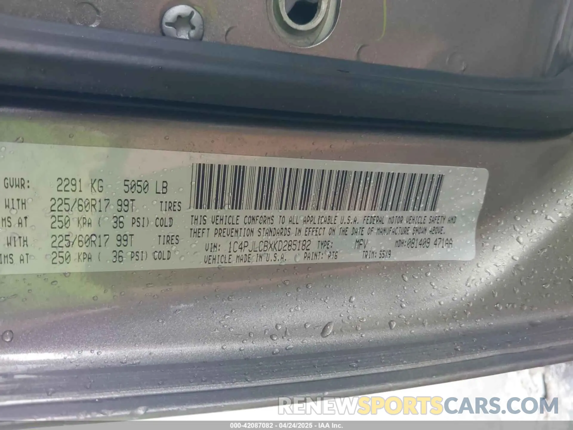 9 fotografías del automóvil dañado 1C4PJLCBXKD285182 JEEP CHEROKEE 2019