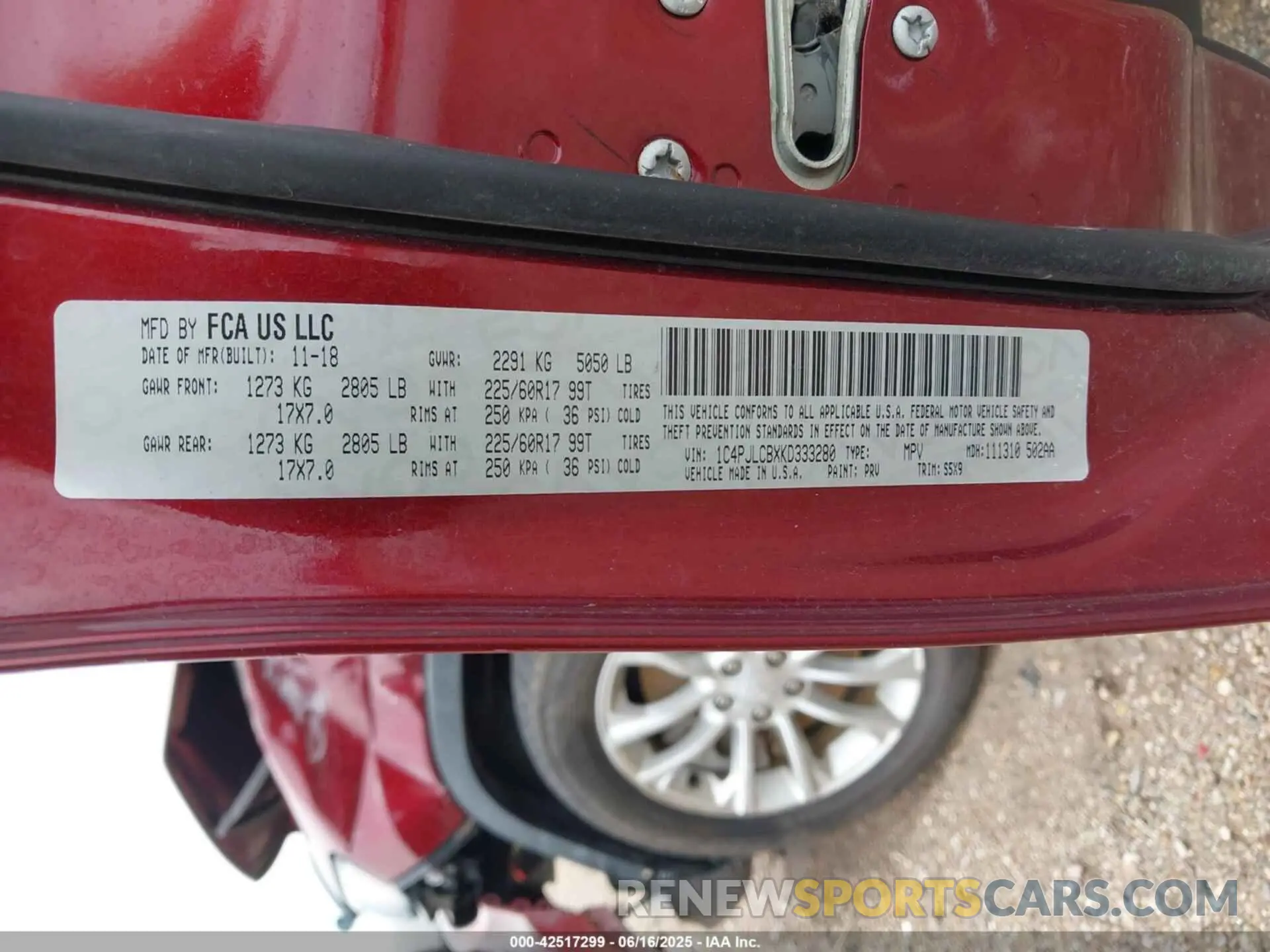 9 fotografías del automóvil dañado 1C4PJLCBXKD333280 JEEP CHEROKEE 2019