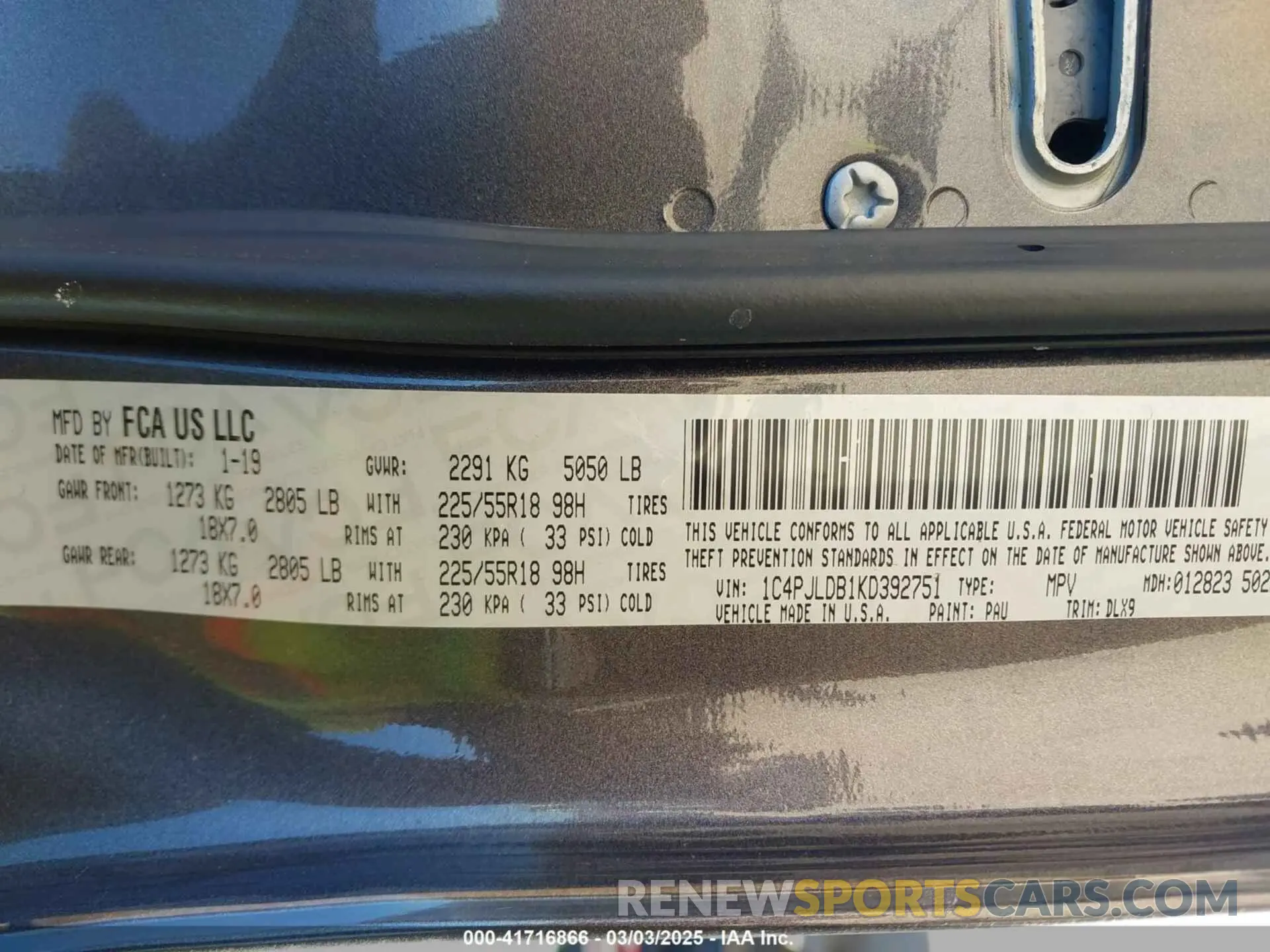 9 fotografías del automóvil dañado 1C4PJLDB1KD392751 JEEP CHEROKEE 2019