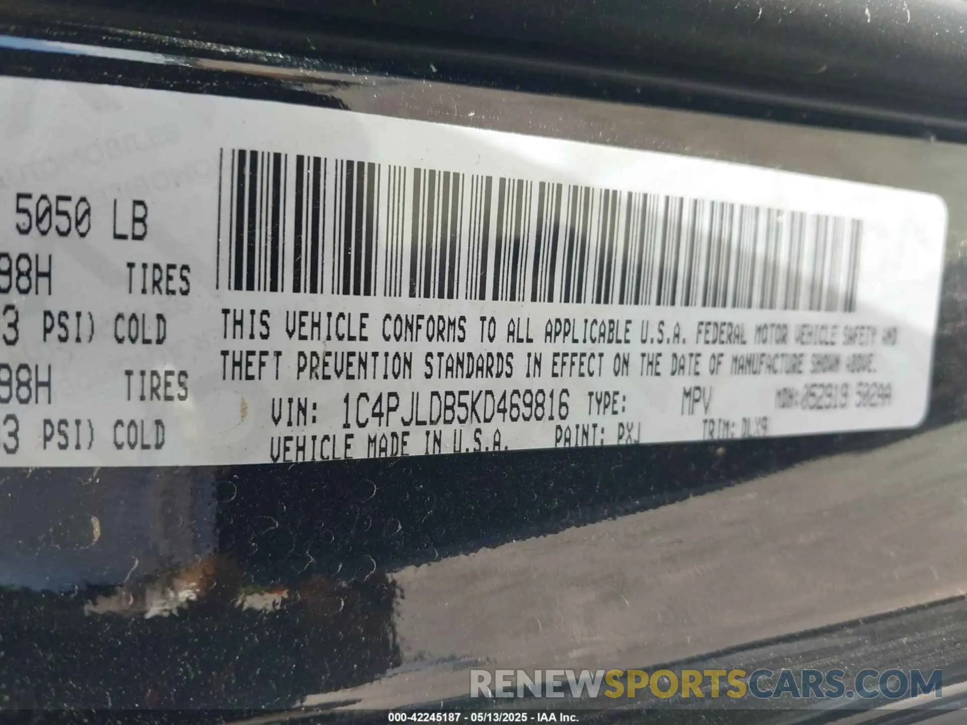 9 fotografías del automóvil dañado 1C4PJLDB5KD469816 JEEP CHEROKEE 2019