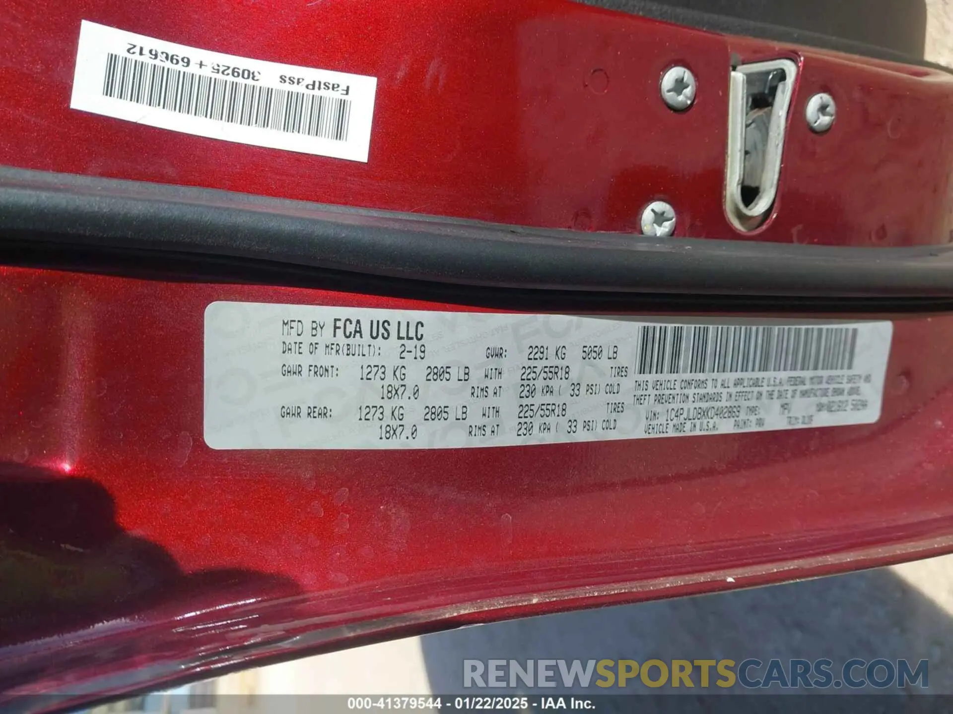 9 fotografías del automóvil dañado 1C4PJLDBXKD402869 JEEP CHEROKEE 2019