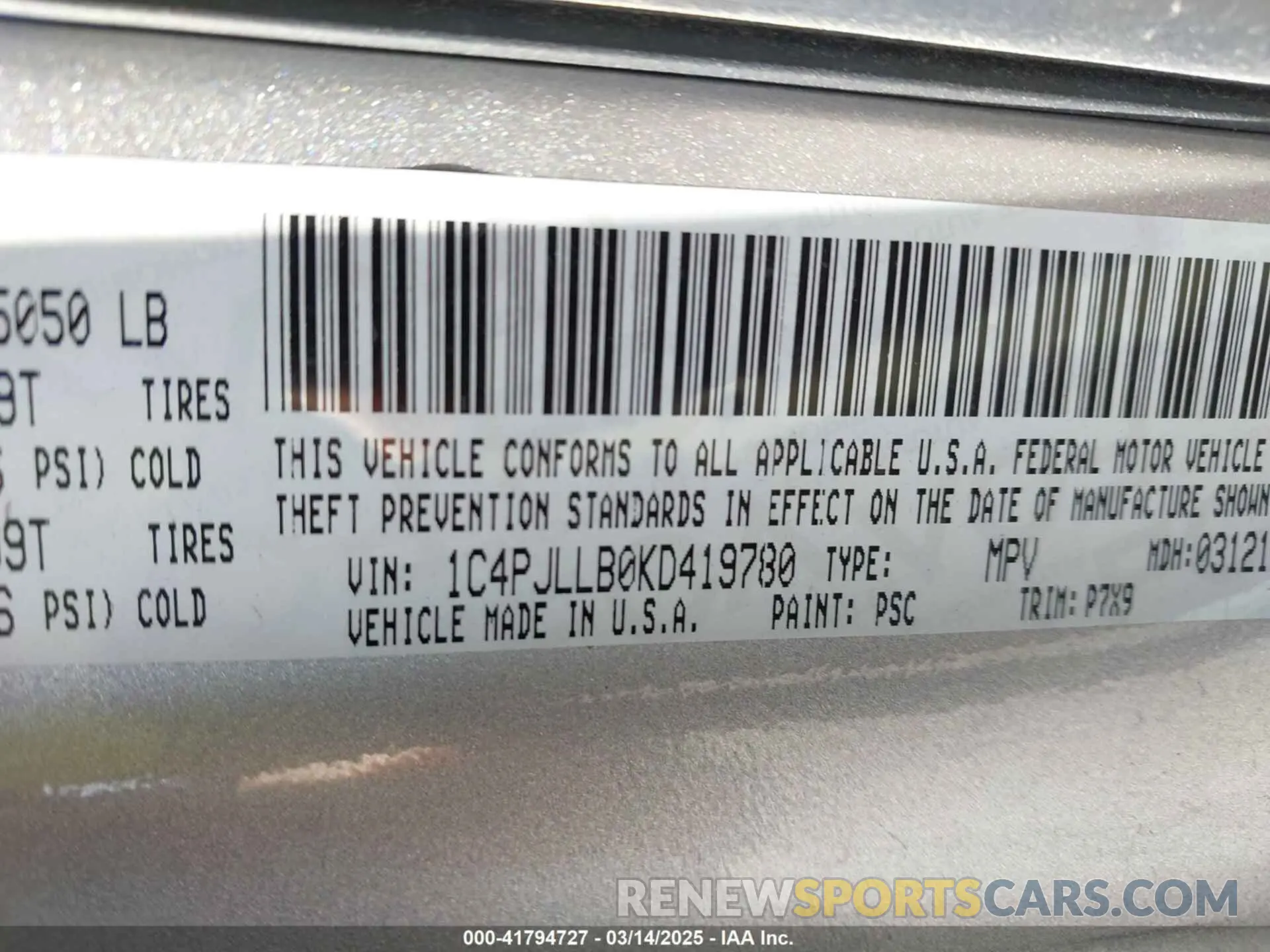 9 fotografías del automóvil dañado 1C4PJLLB0KD419780 JEEP CHEROKEE 2019
