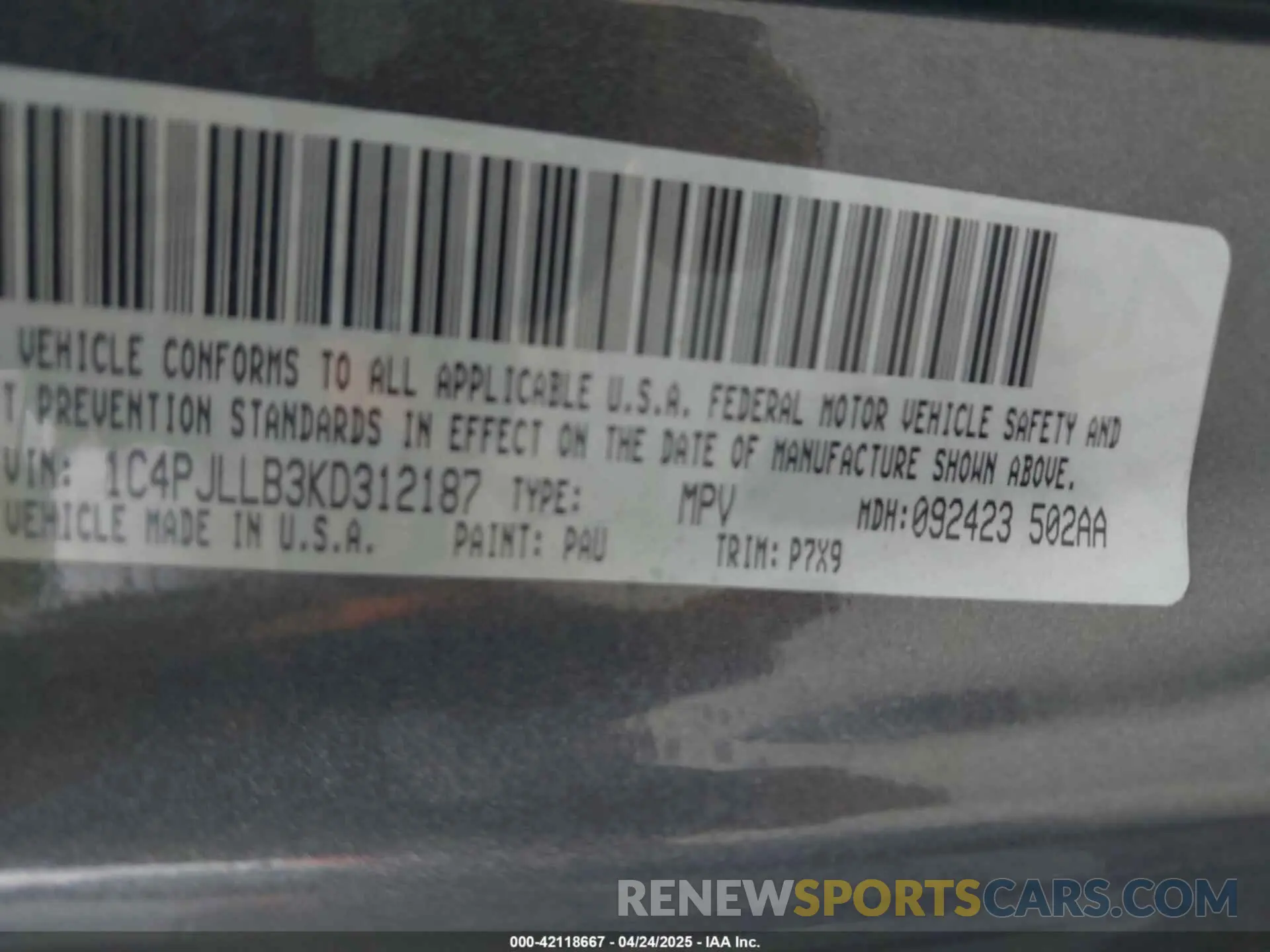 9 fotografías del automóvil dañado 1C4PJLLB3KD312187 JEEP CHEROKEE 2019