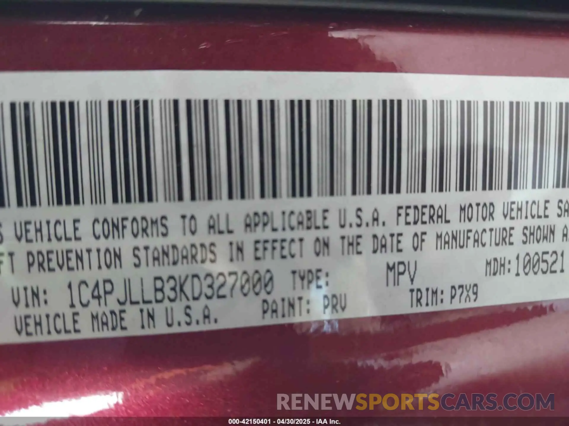 9 fotografías del automóvil dañado 1C4PJLLB3KD327000 JEEP CHEROKEE 2019