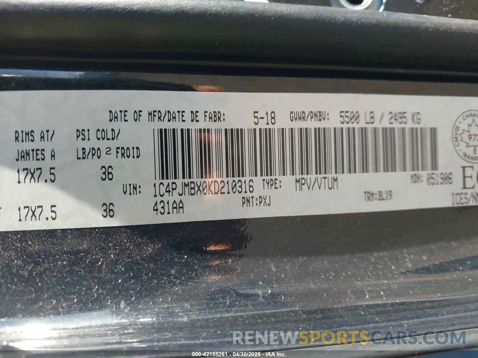 9 fotografías del automóvil dañado 1C4PJMBX0KD210316 JEEP CHEROKEE 2019
