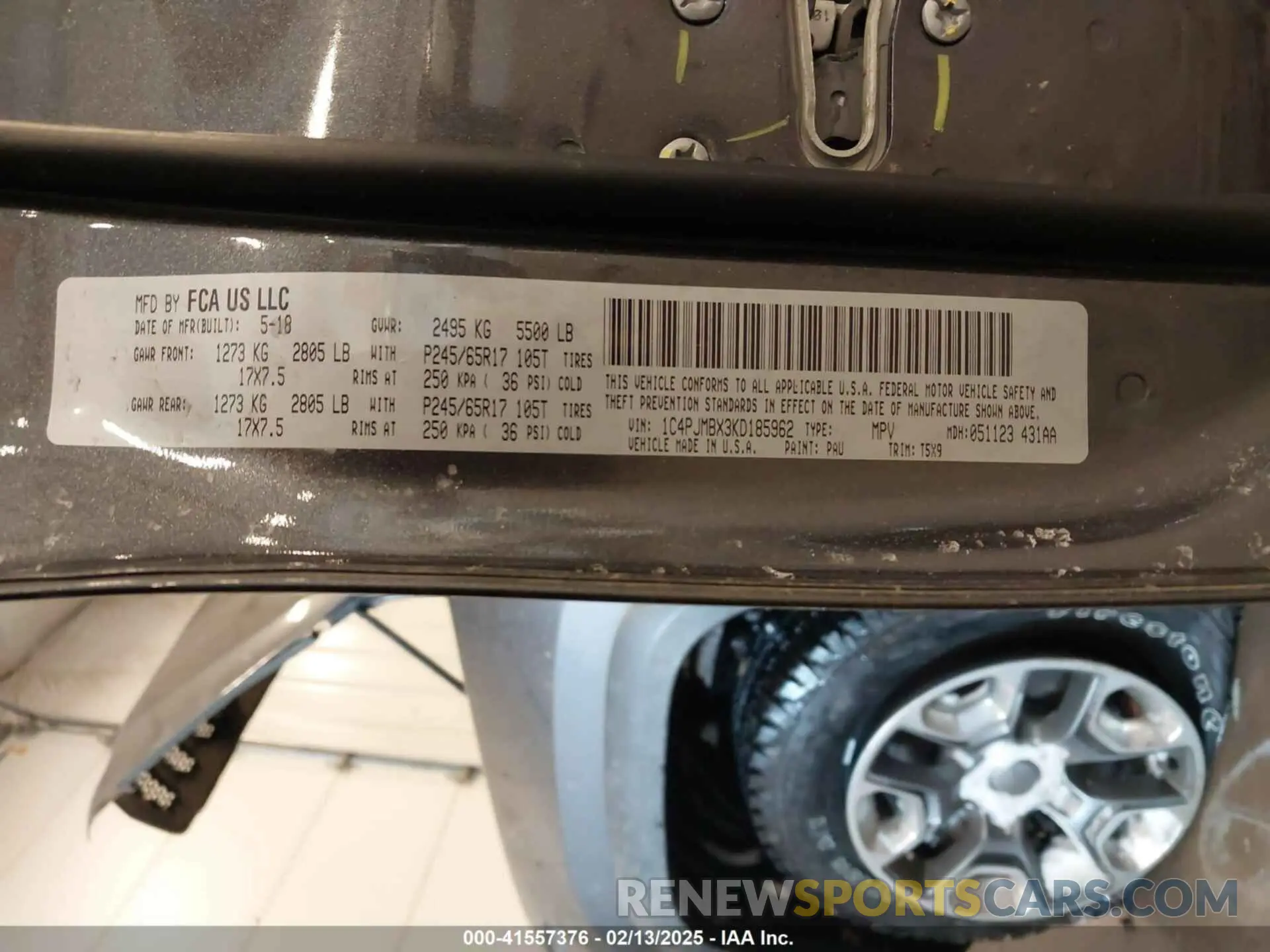 9 fotografías del automóvil dañado 1C4PJMBX3KD185962 JEEP CHEROKEE 2019