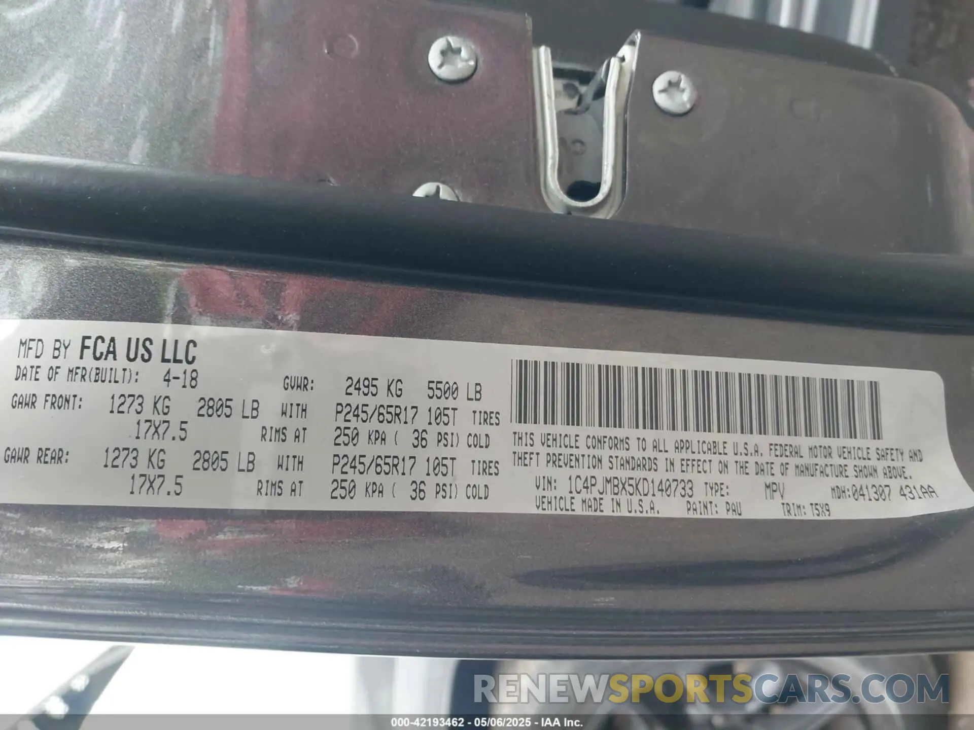 9 fotografías del automóvil dañado 1C4PJMBX5KD140733 JEEP CHEROKEE 2019